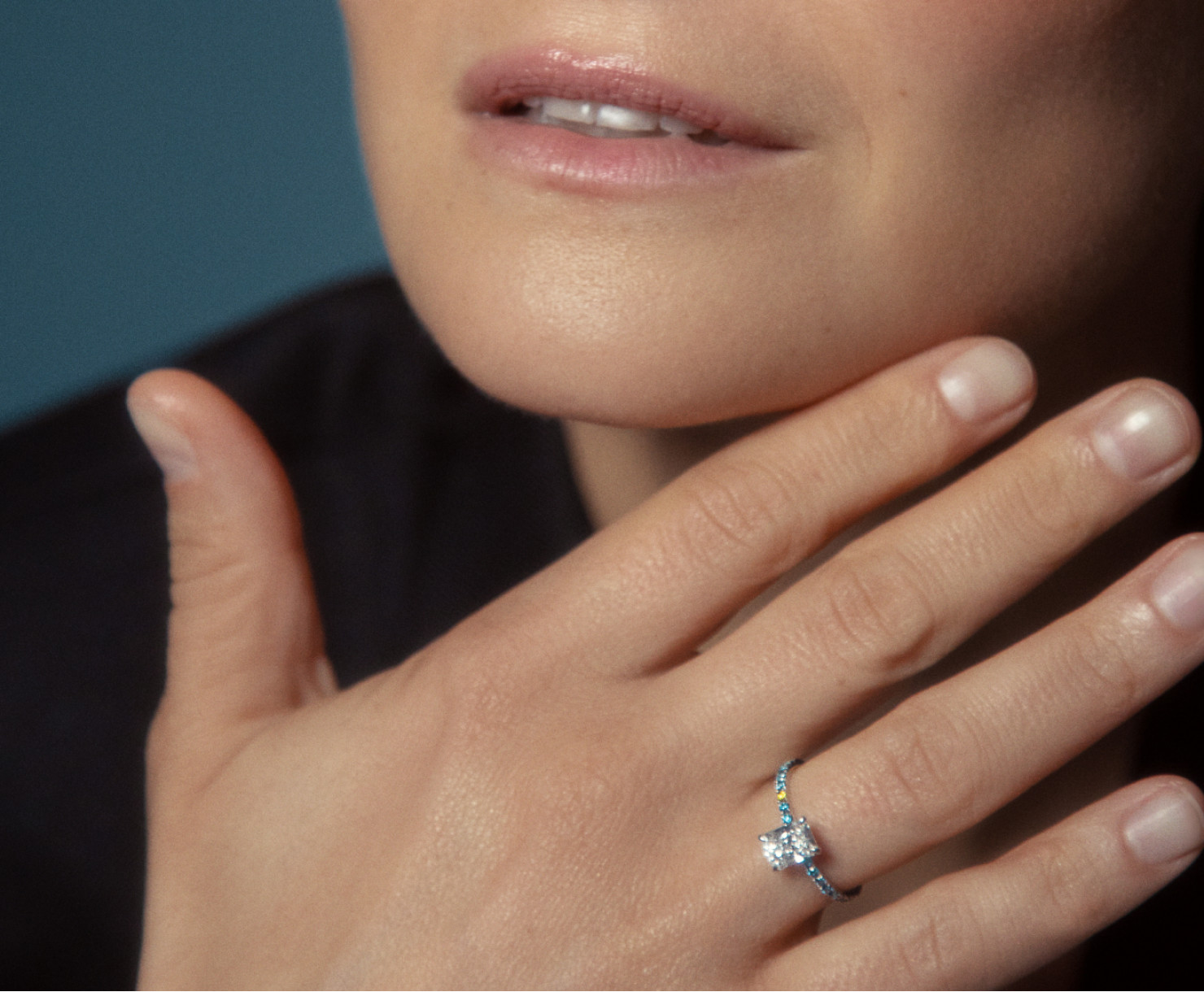 White gold ring with diamonds SOLO by Daria Shapovalova <span>2158</span>