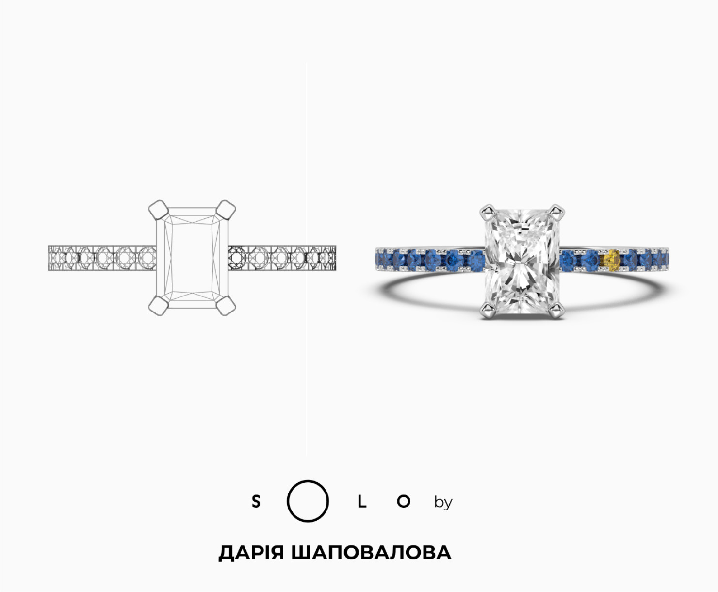 White gold ring with diamonds SOLO by Daria Shapovalova <span>2158</span>