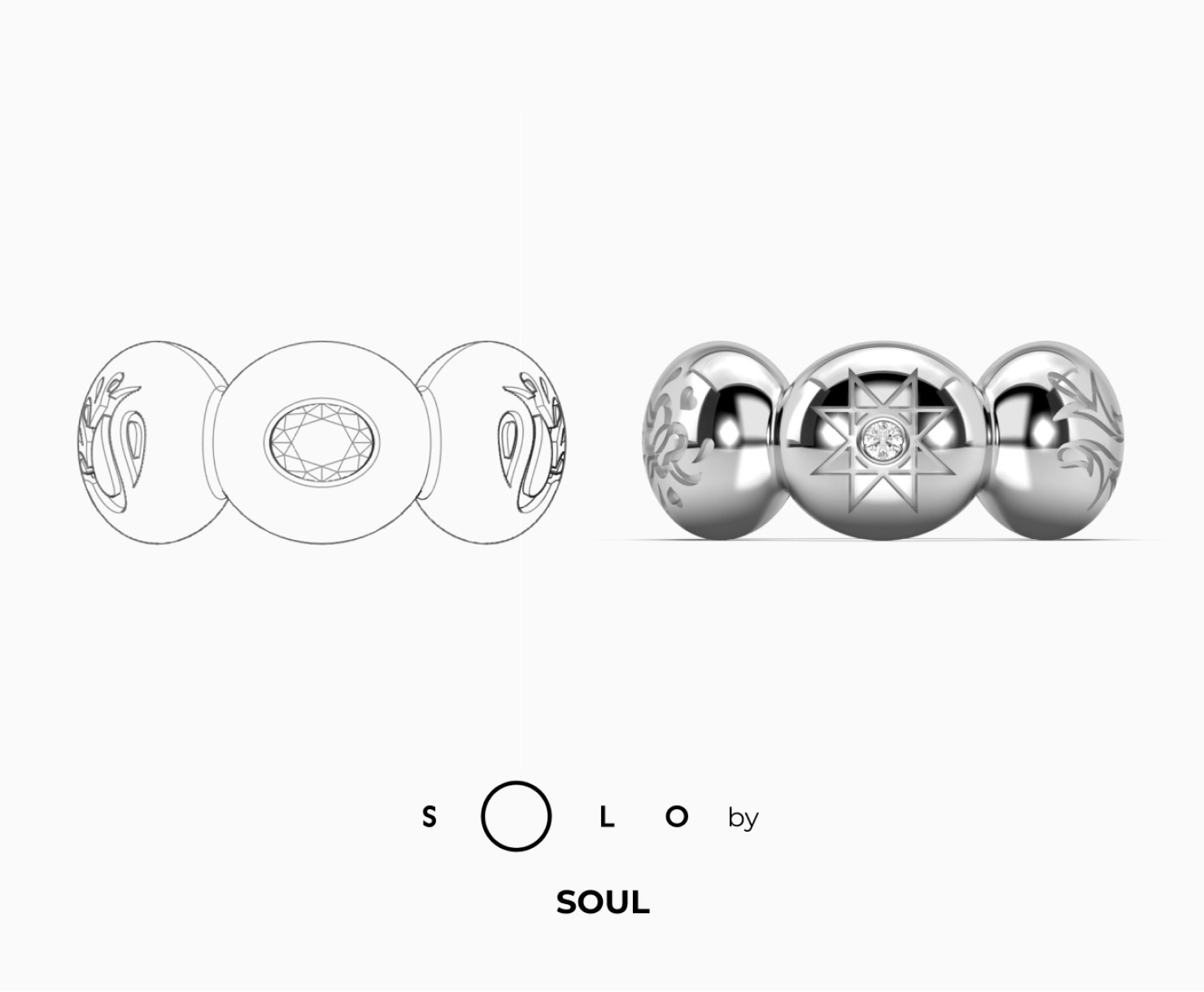 White gold ring with diamonds SOLO by Soul <span>2152</span>