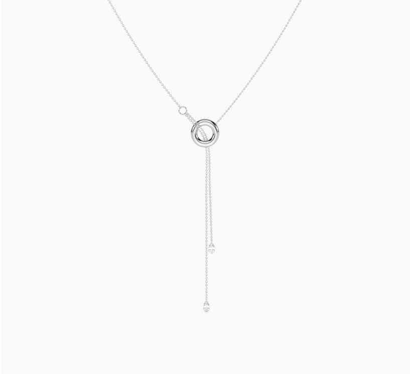 White gold necklace with diamonds timeless