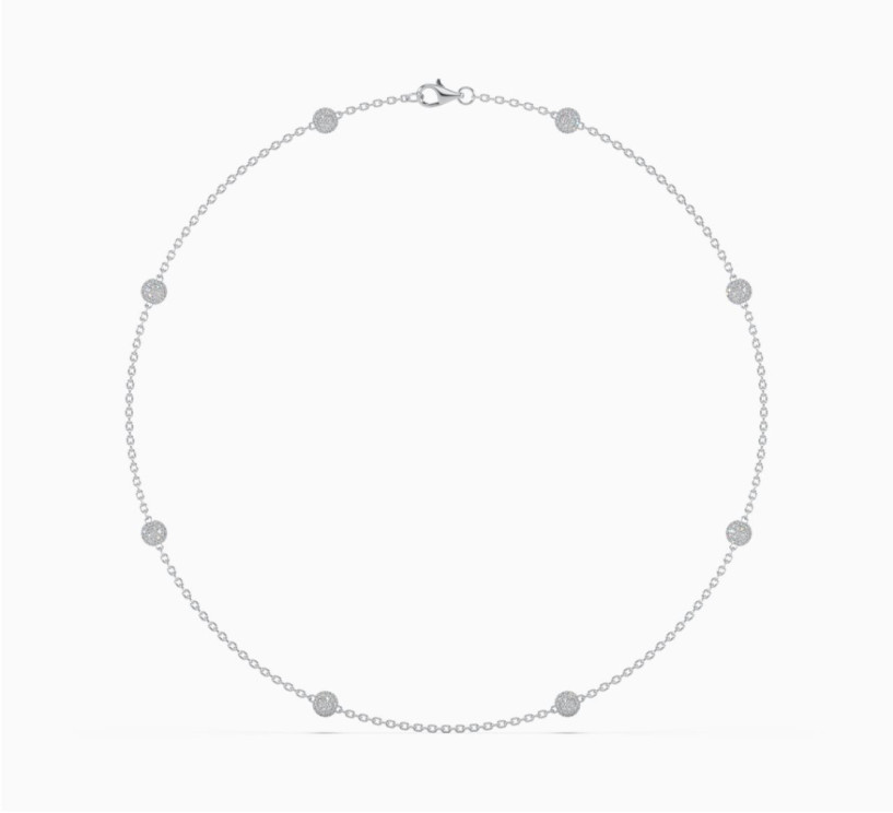 White gold necklace with diamonds Glow 2290