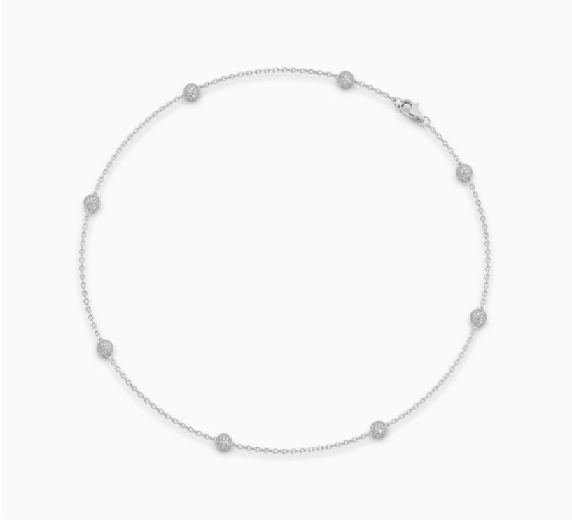 White gold necklace with diamonds Glow 2290