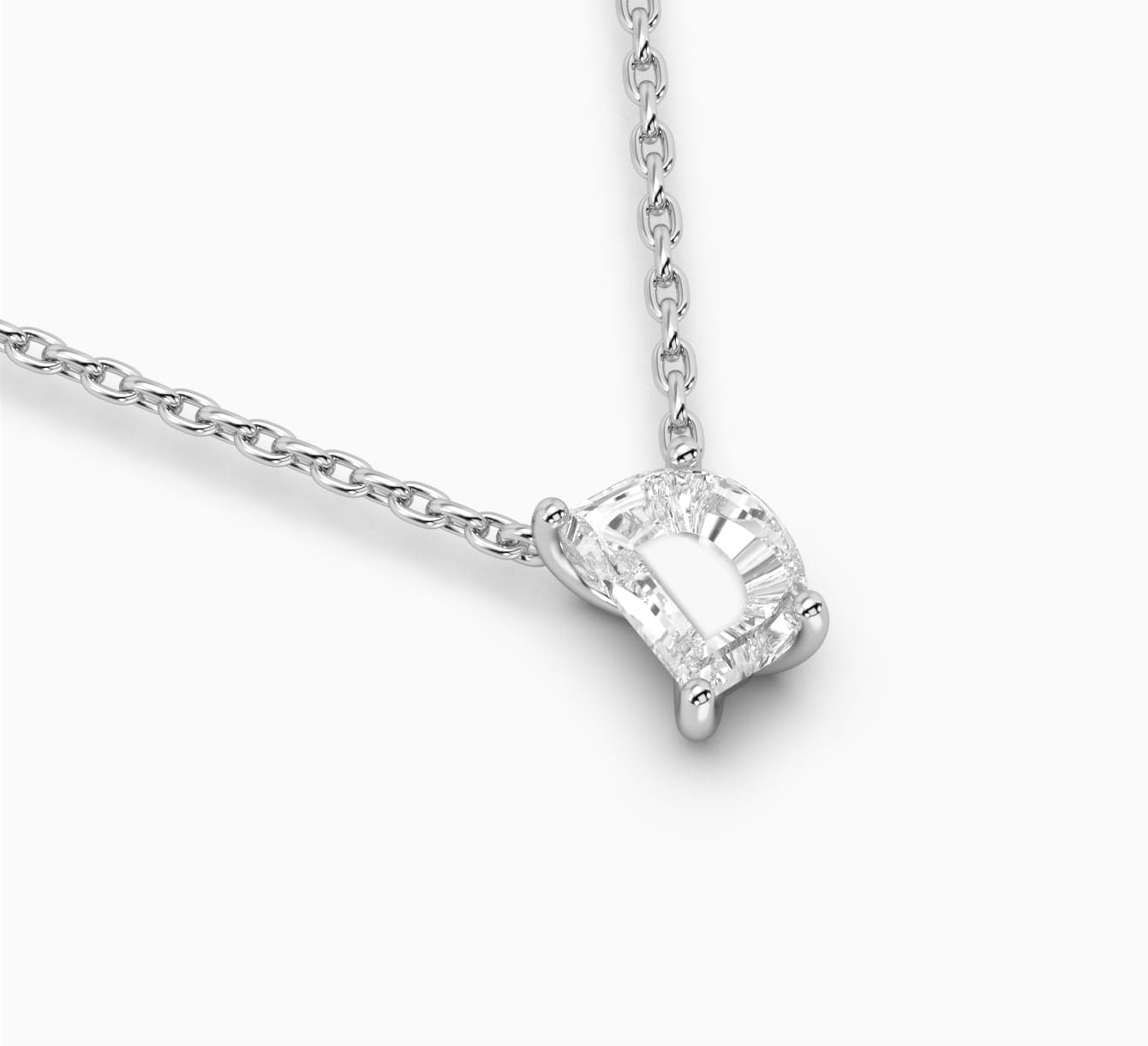 White gold necklace with diamond Letters D