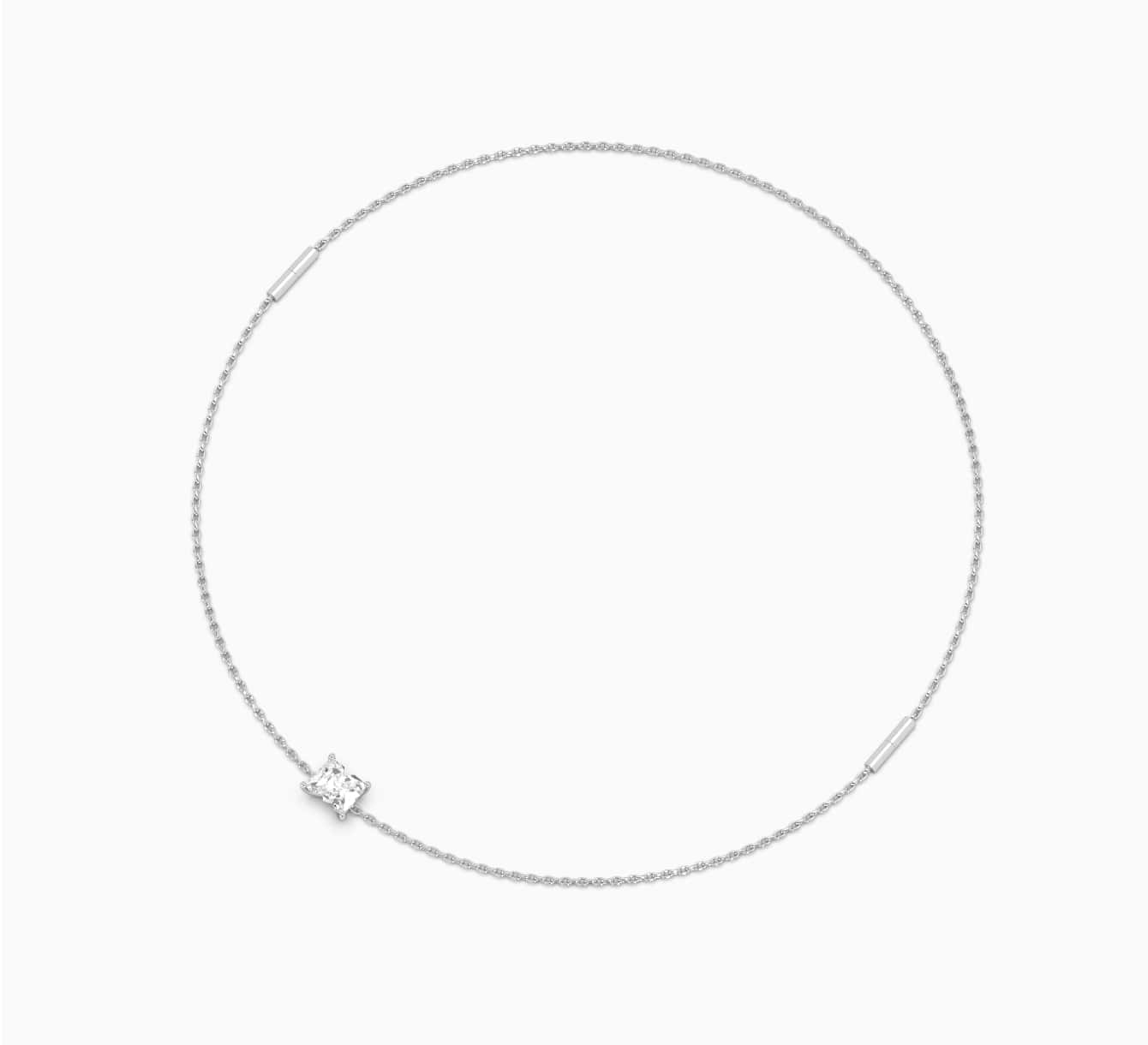 White gold transformer necklace with diamond Letters M