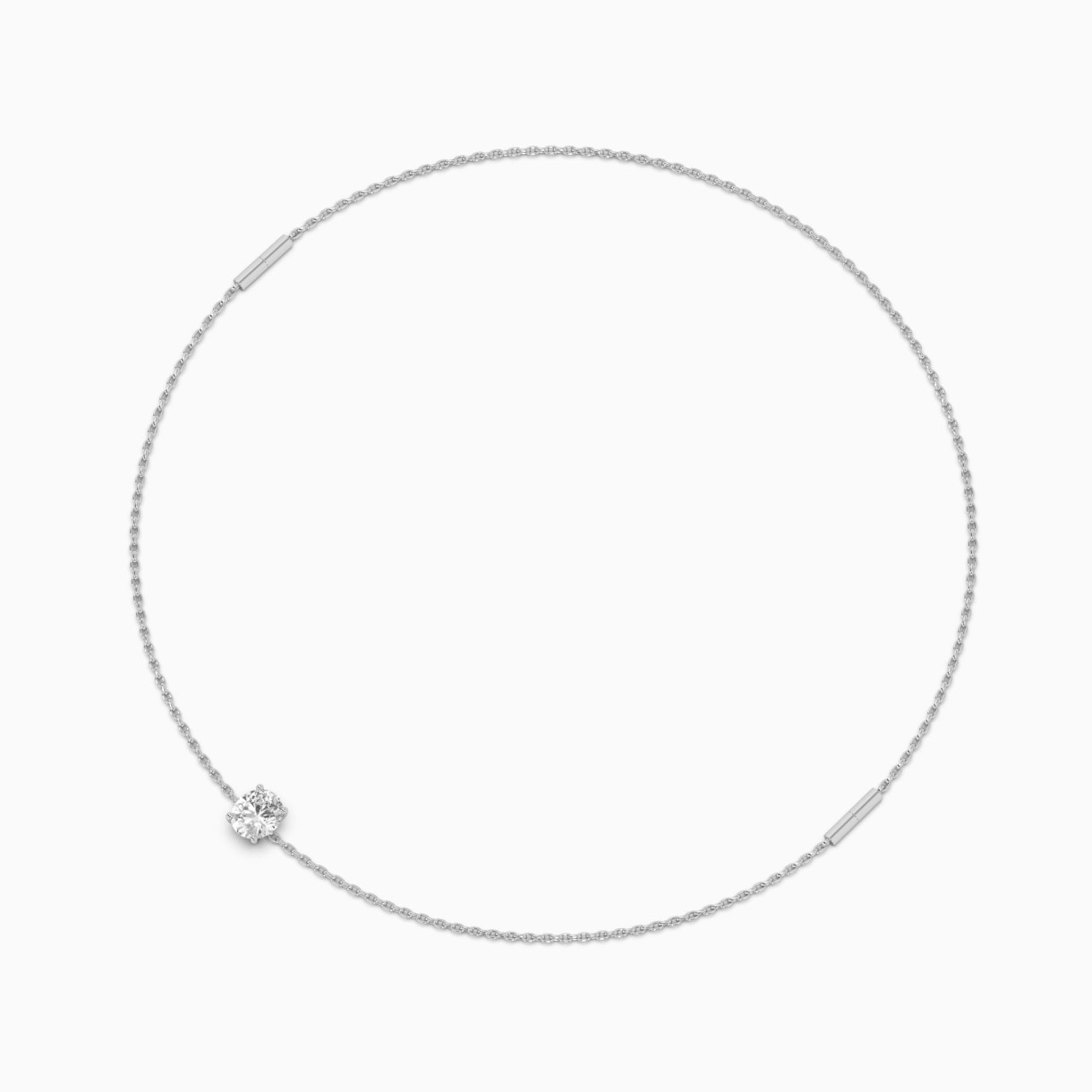 White gold transformer necklace with diamond Letters O
