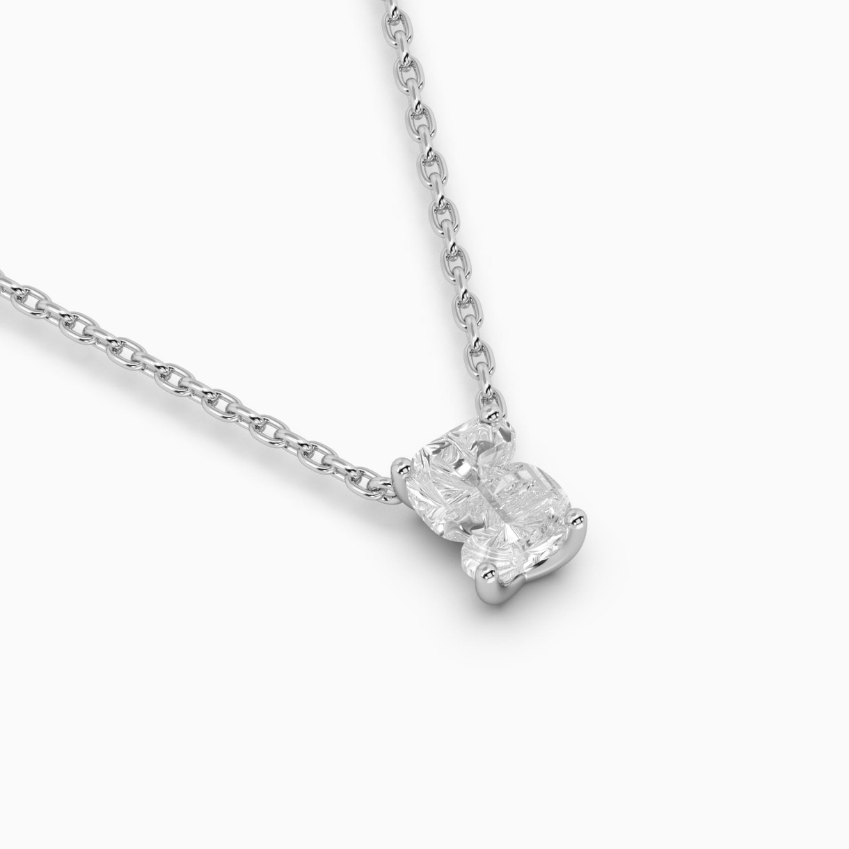 White gold necklace with diamond Letters S