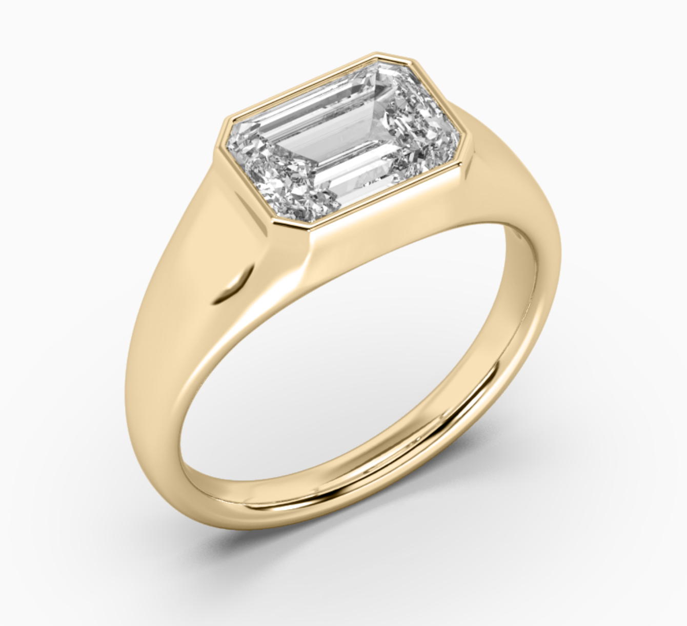 Yellow gold ring with diamond Mono  G