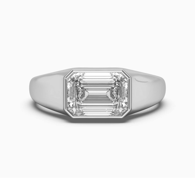 White gold ring with diamond Mono G