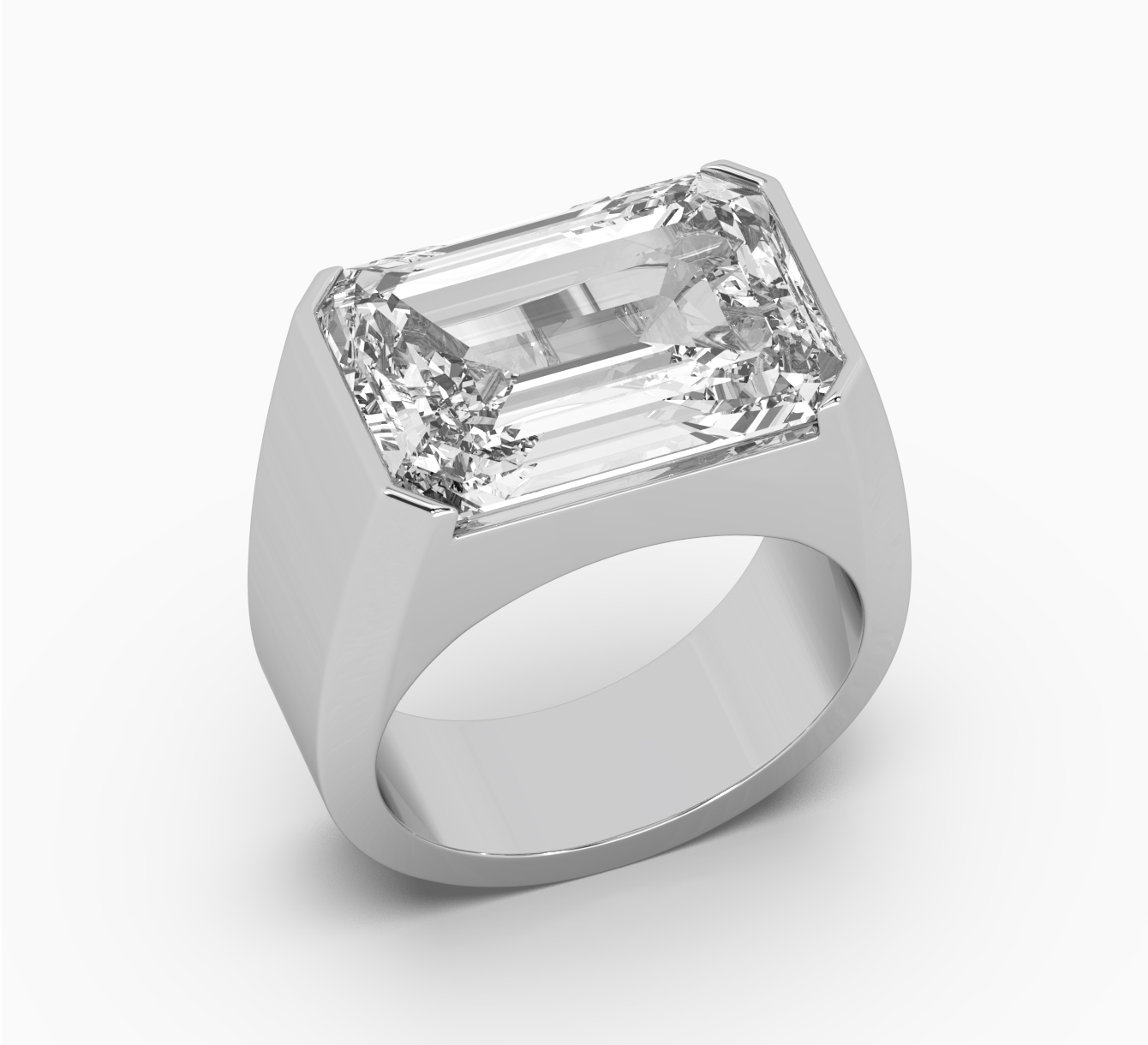 Platinum ring wing with diamond Posh I