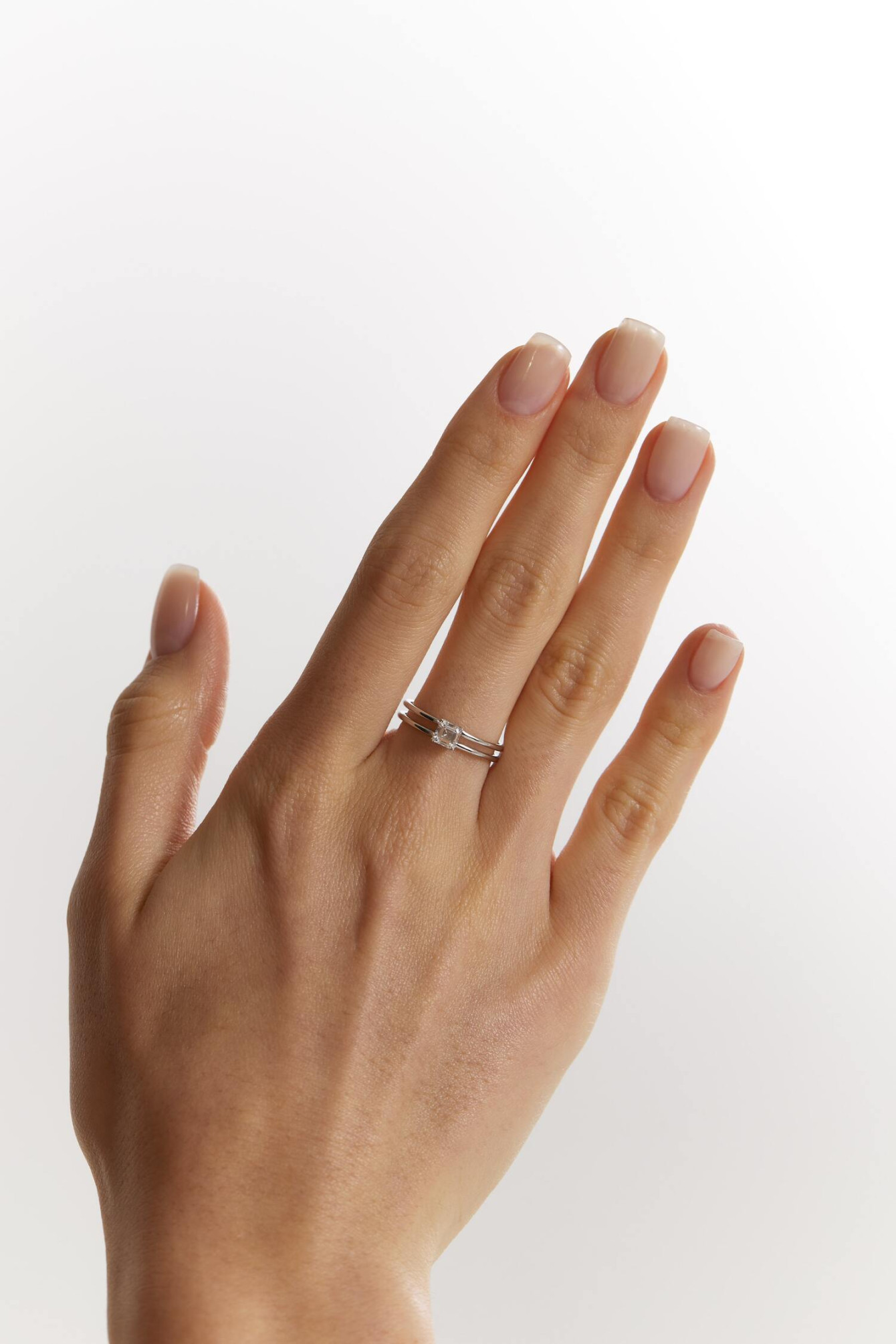 White gold ring with diamond SOLO by ROXOLANA <span>2171</span>