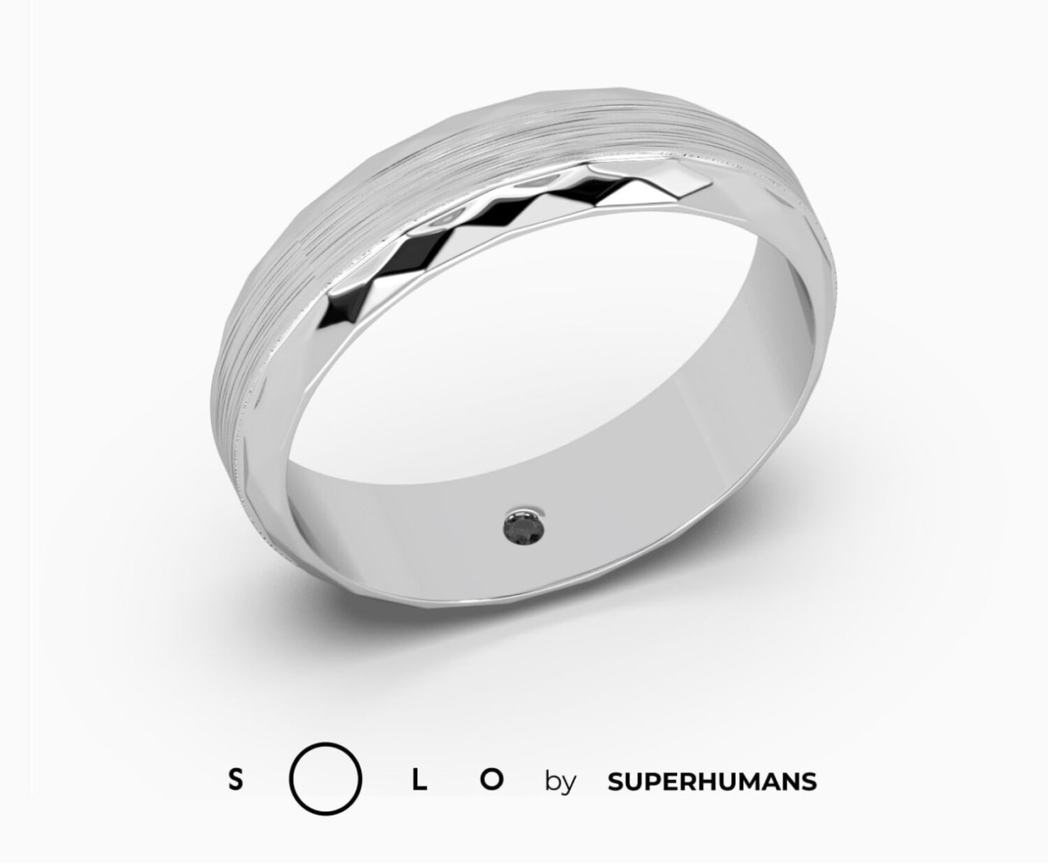 White gold wedding ring with diamond SOLO by Superhumans <span>2257</span>