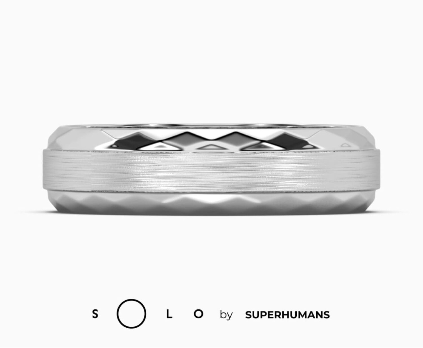 White gold wedding ring with diamond SOLO by Superhumans <span>2257</span>