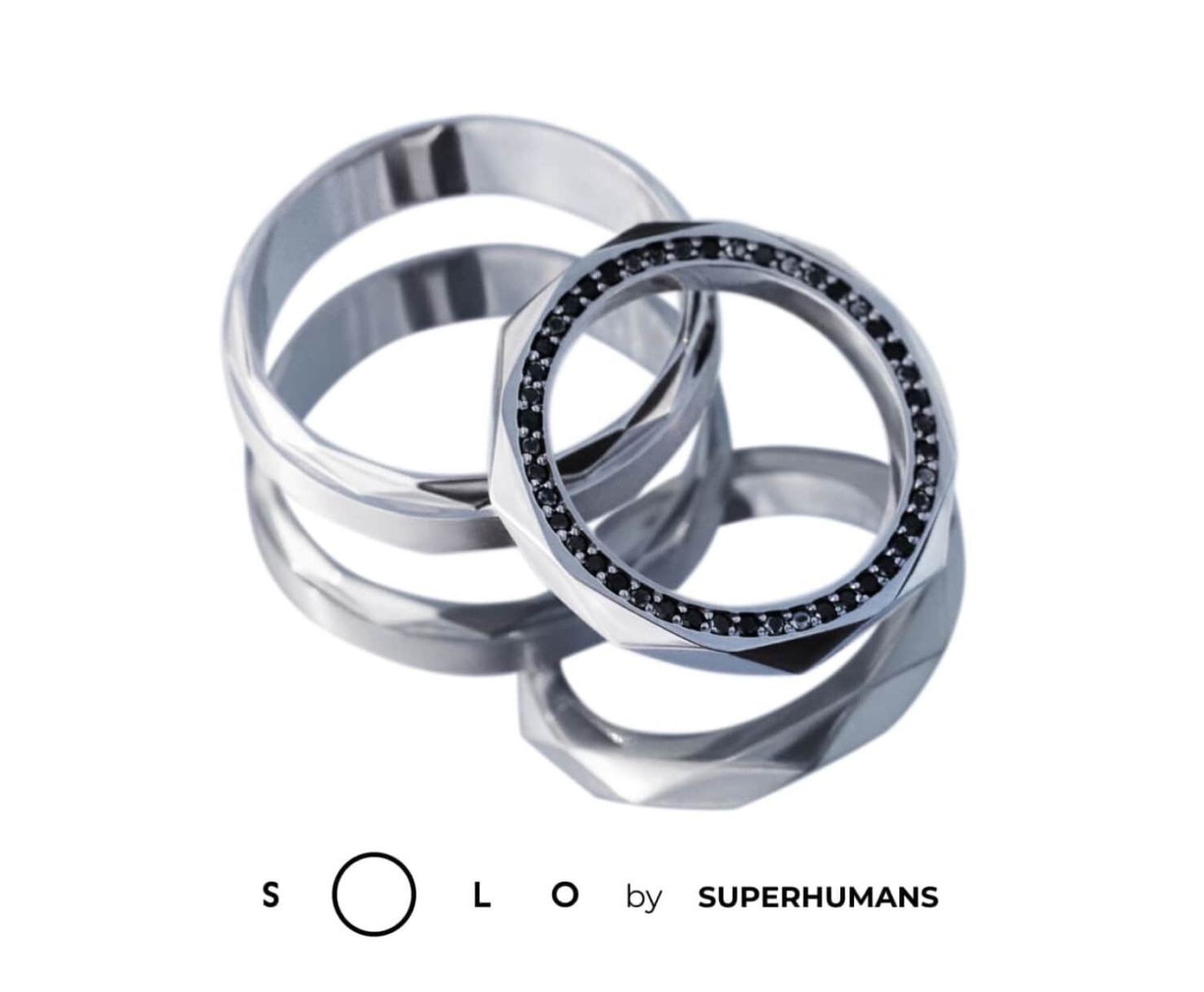White gold wedding ring with diamond SOLO by Superhumans <span>2257</span>