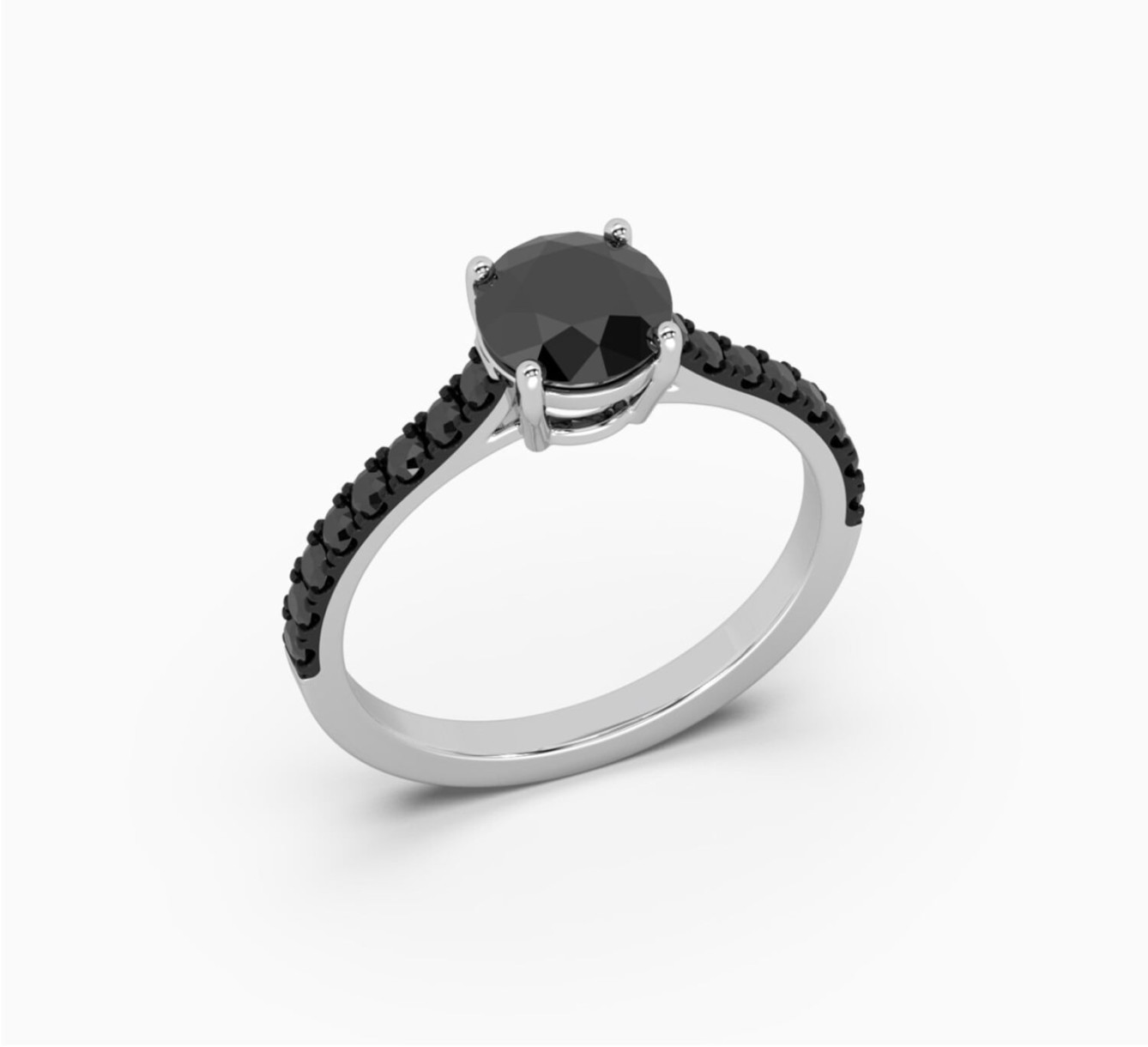 White gold ring with diamonds Black Swan <span>2235</span>