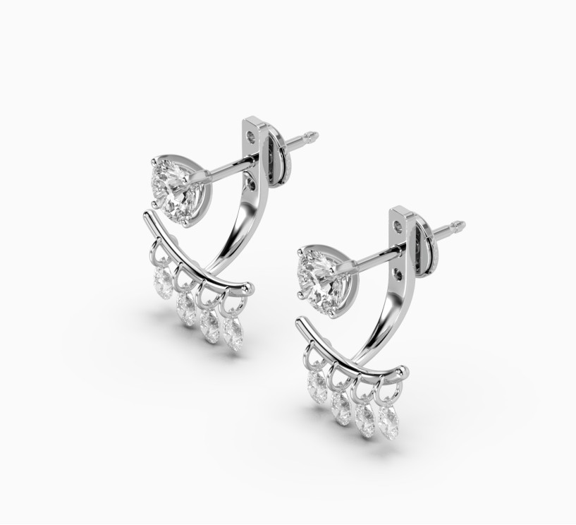 Earrings with diamonds Comb