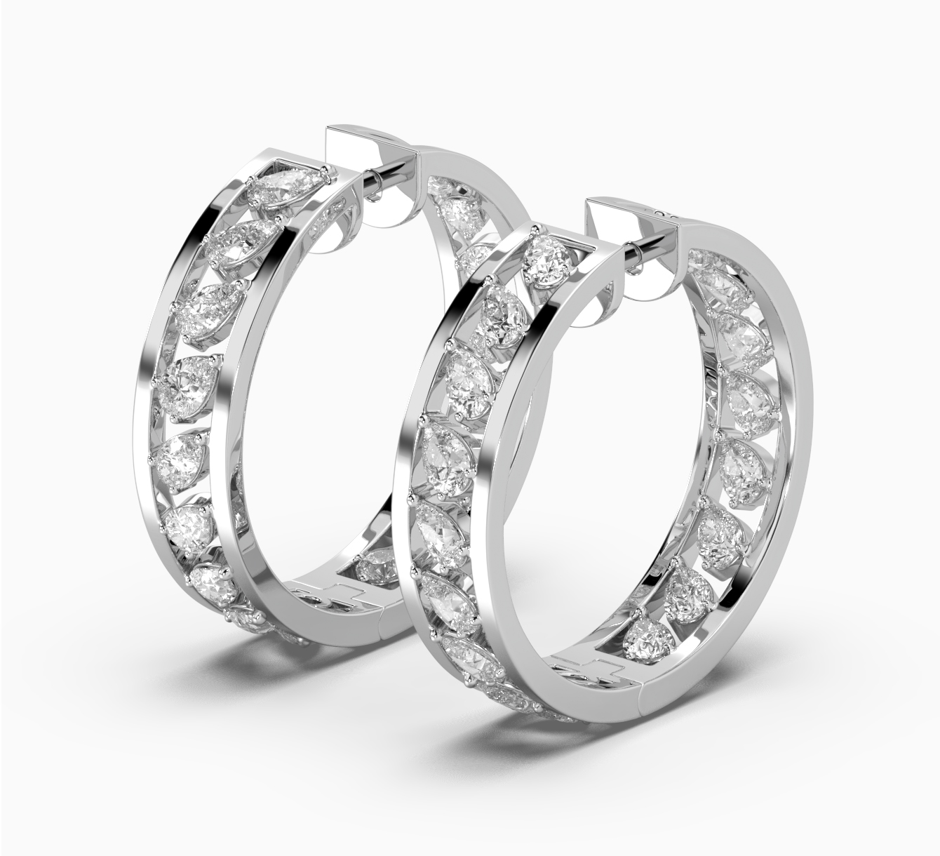 White gold earrings with diamonds  bloom <span>2038</span>
