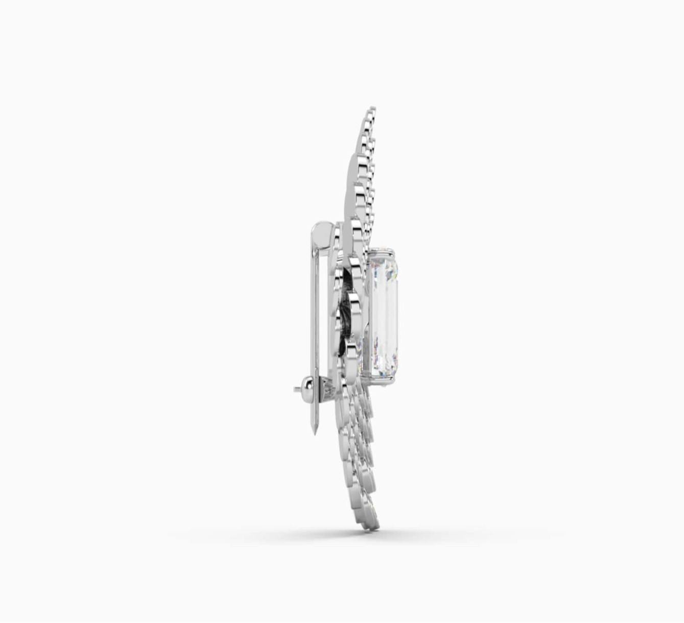 White gold brooch with emerald-cut diamonds Core <span>4005</span>