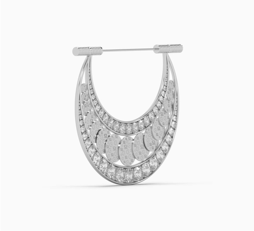 White gold brooch with diamonds Core