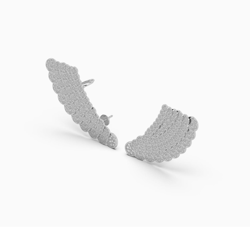White gold earrings with diamonds Core
