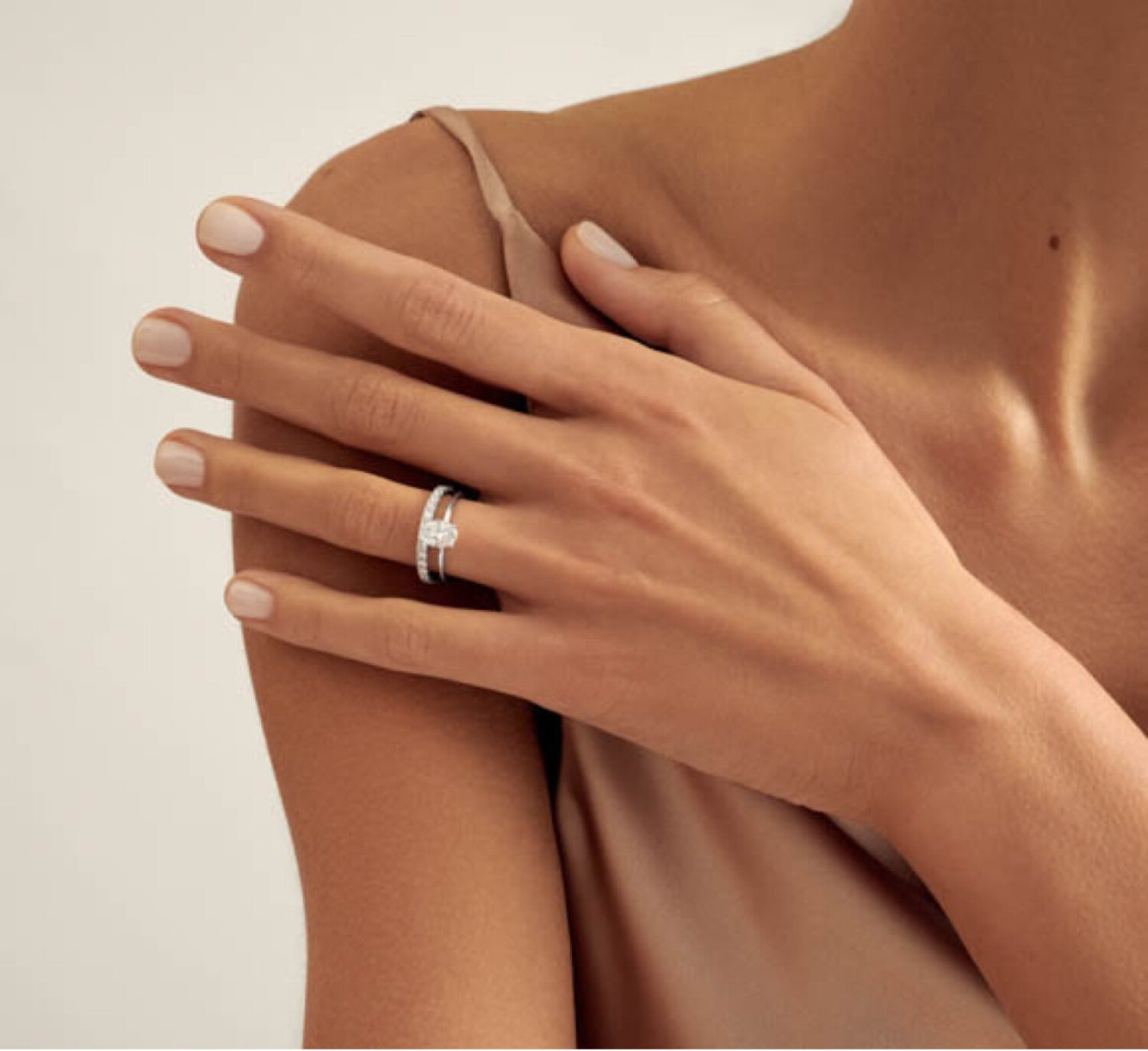 White gold ring with diamonds Eternity Bands <span>1013</span>
