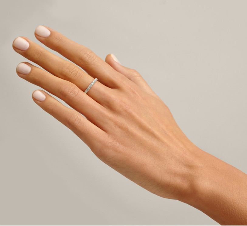 White gold ring with diamonds Eternity Bands