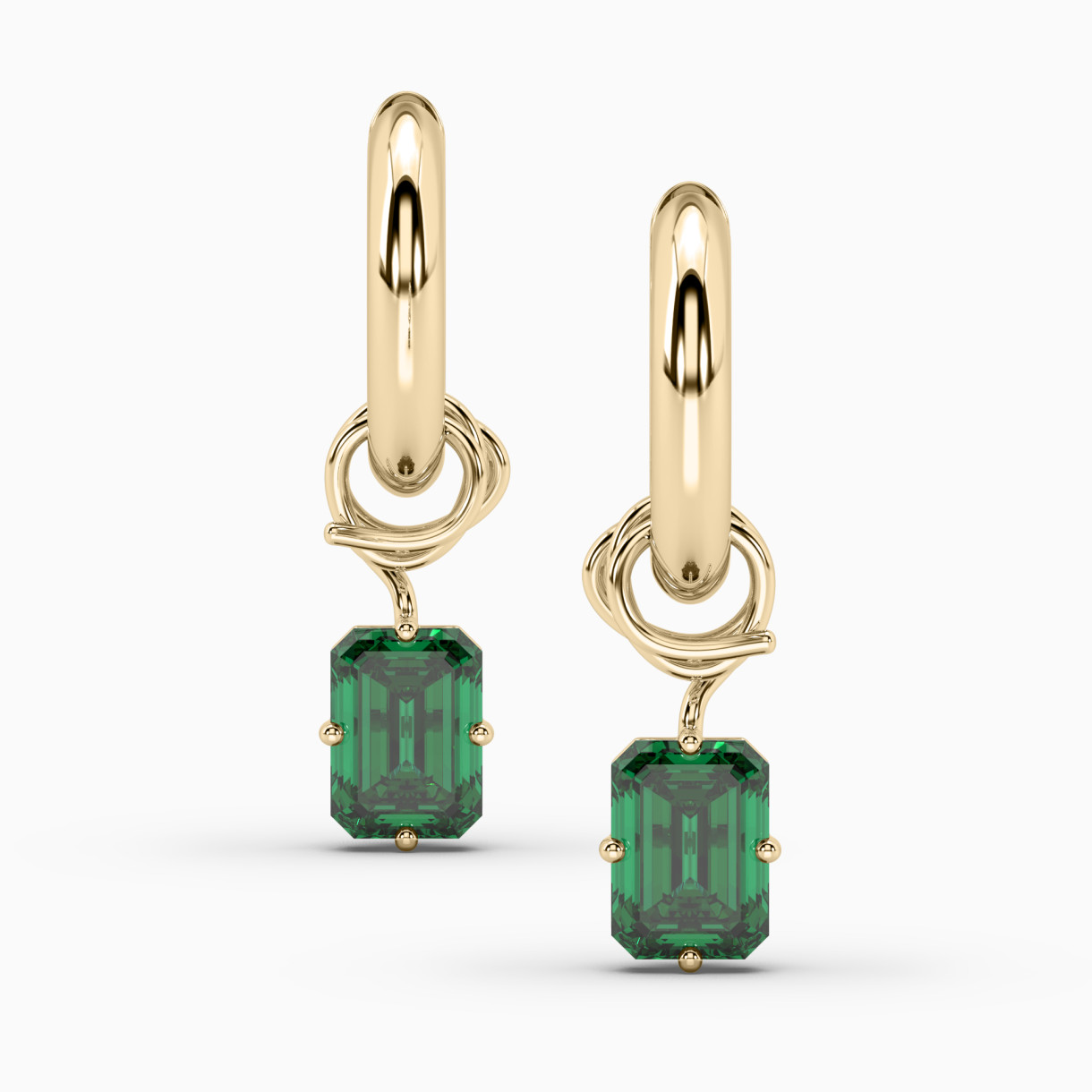 Yellow gold earrings with emeralds Evergreen <span>5003</span>
