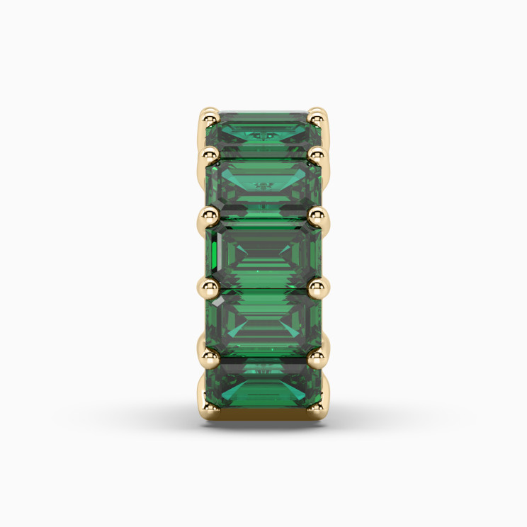 Yellow gold earring with emeralds Evergreen