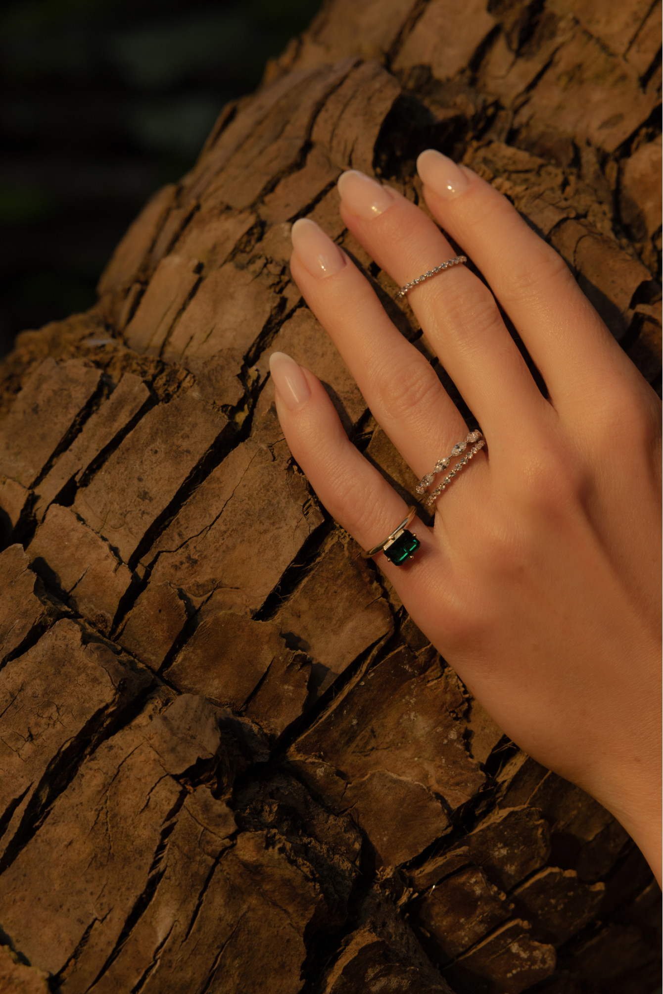 Yellow gold ring with emeralds Evergreen <span>5005</span>