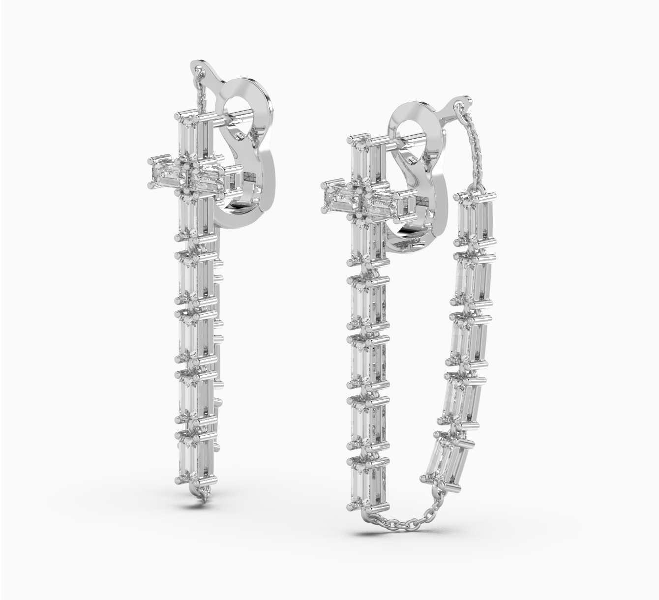 White gold earrings with diamonds Saint  <span>2029</span>