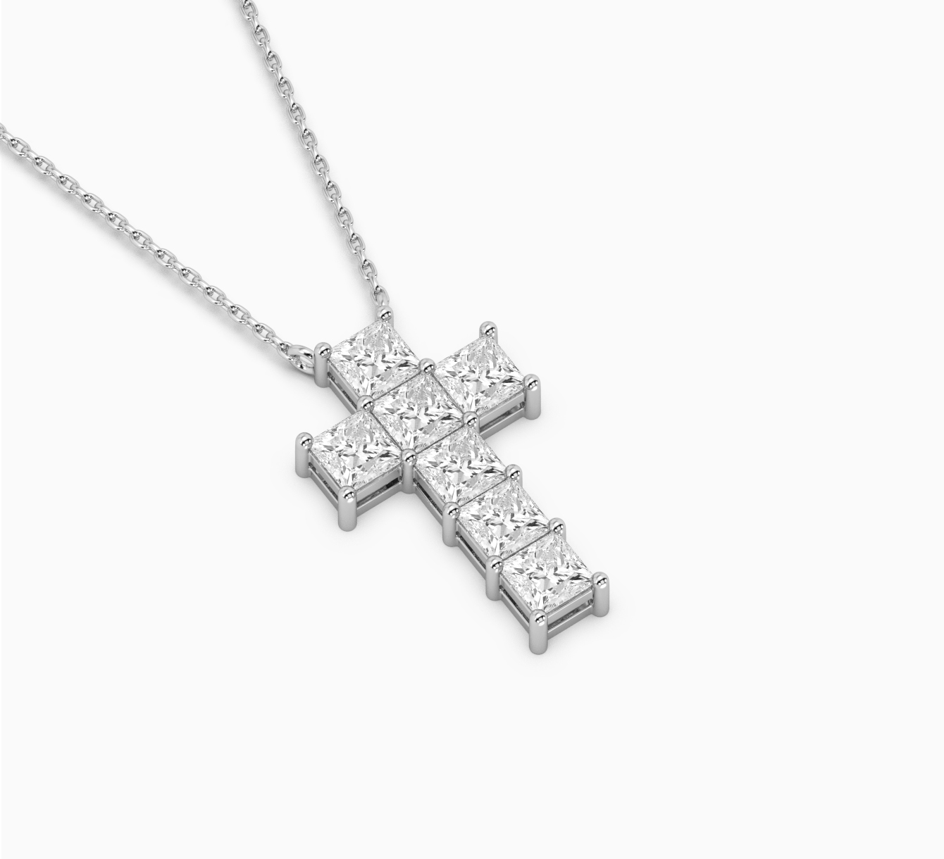 White gold pendant with diamonds saint 2044-<span>2</span>