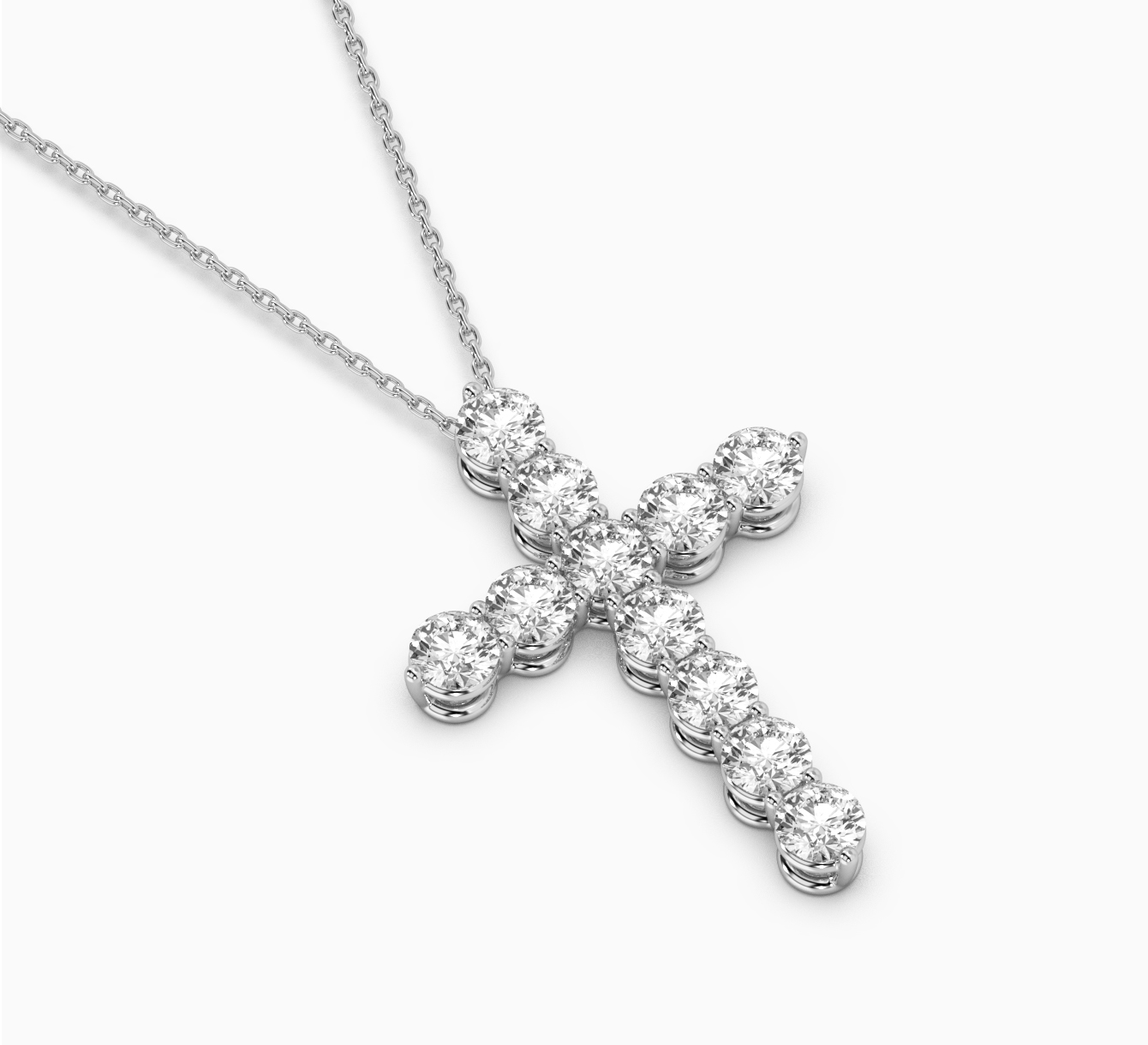 White gold pendant with diamonds saint <span>2072</span>