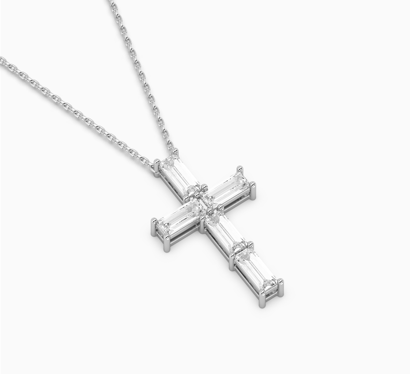 White gold pendant with diamonds saint <span>2073</span>