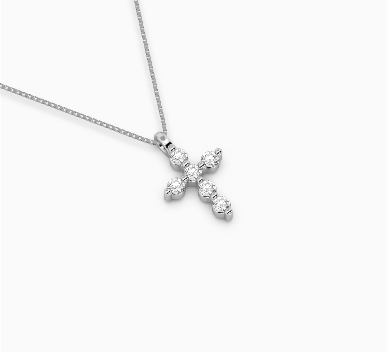 White gold pendant with diamonds saint <span>2175</span>