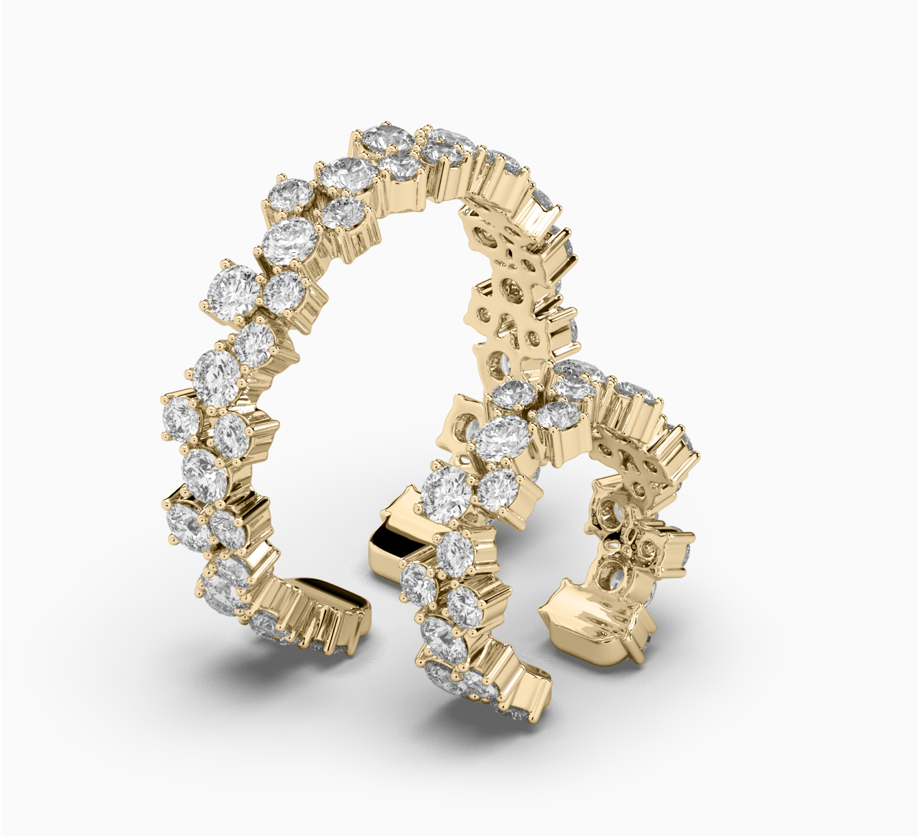 Set of earrings with diamonds sun <span>2204</span>