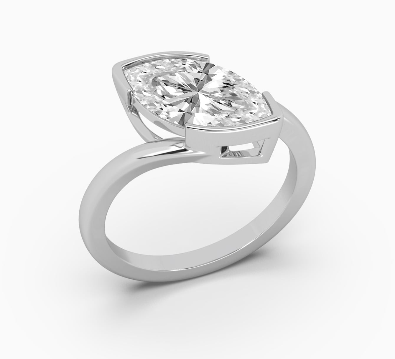 White gold ring with diamond Mono E
