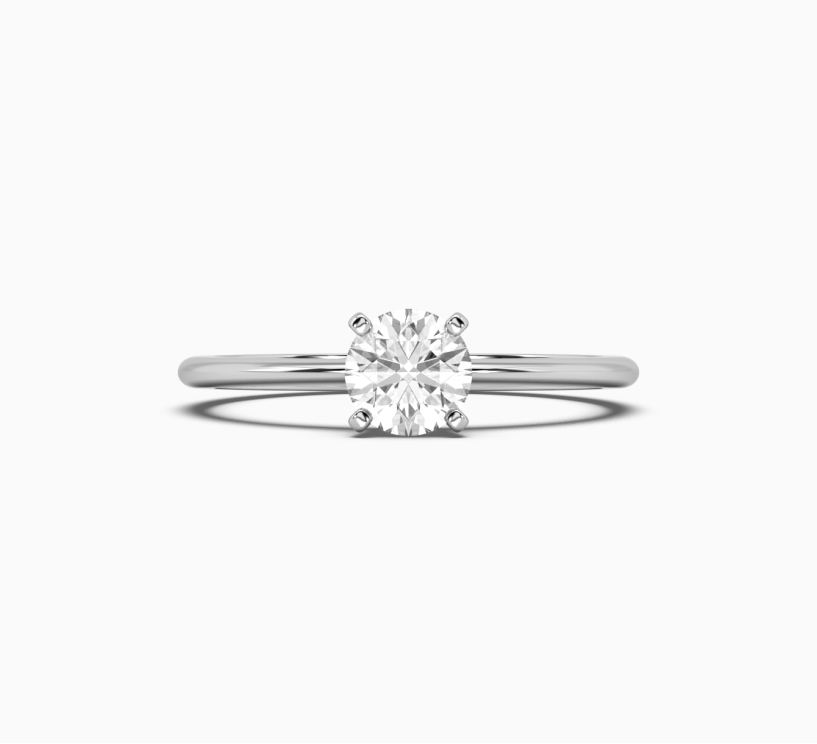White gold ring with diamond mono 1002