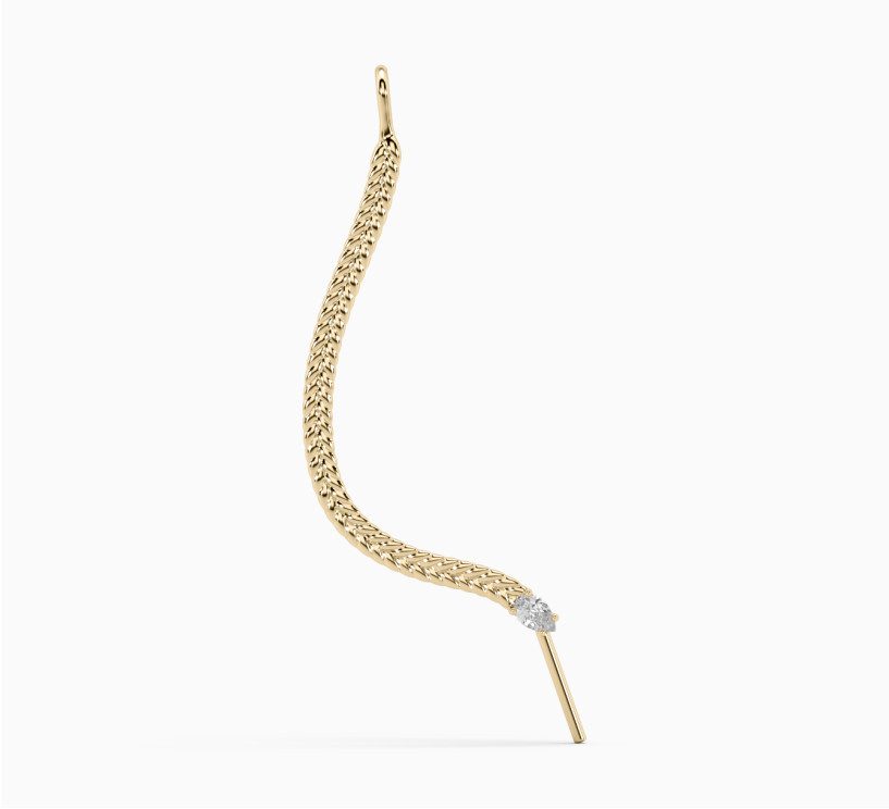 Earring with diamonds sun