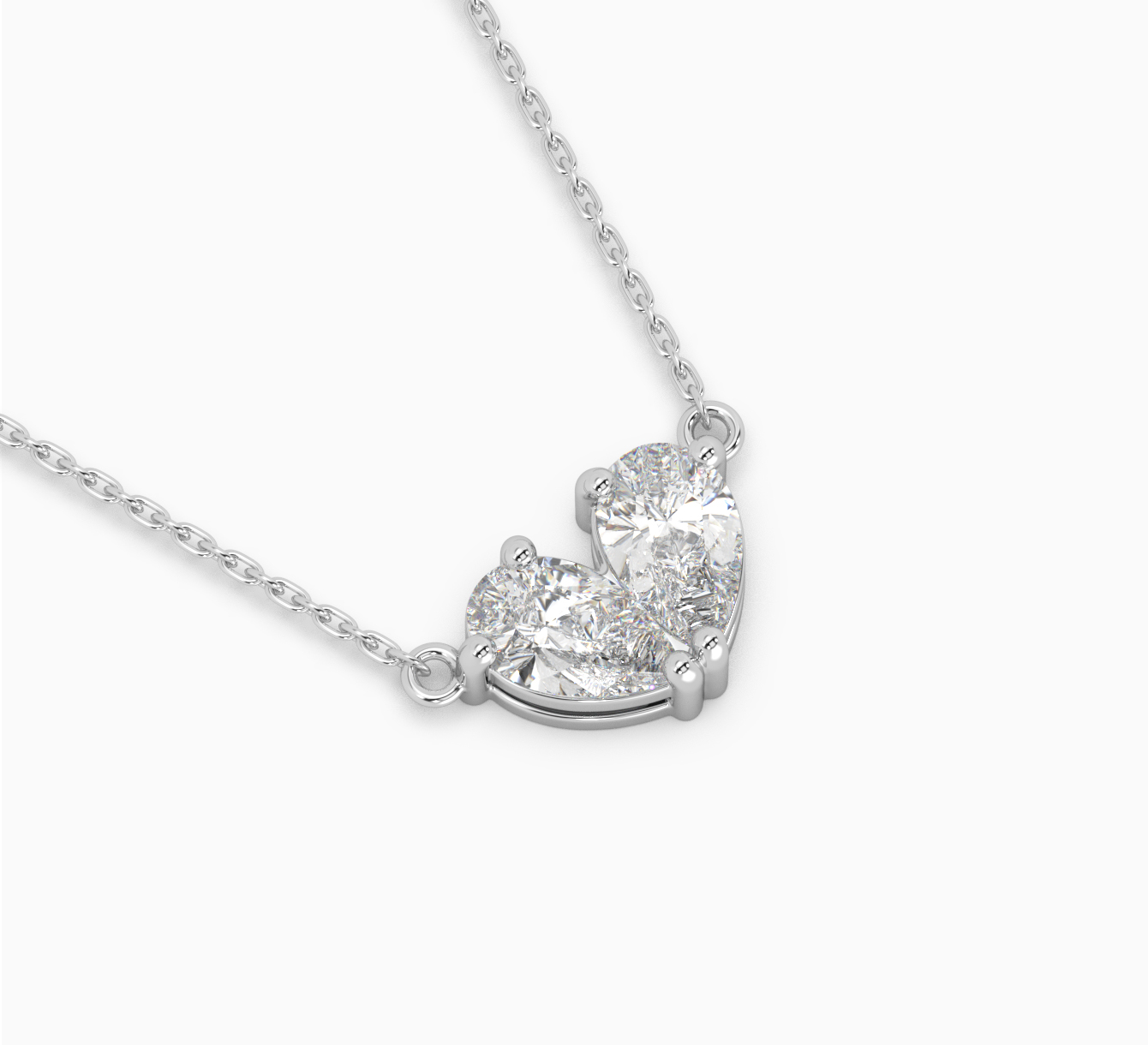White gold pendant with diamonds hearts <span>2215</span>