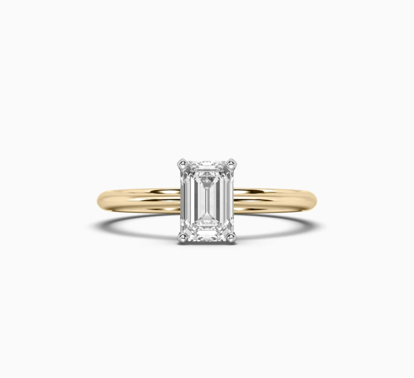 Yellow and white gold ring with diamond mono 2226