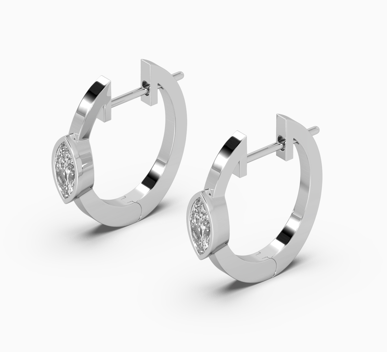 White gold earrings with diamonds bloom <span>2254</span>