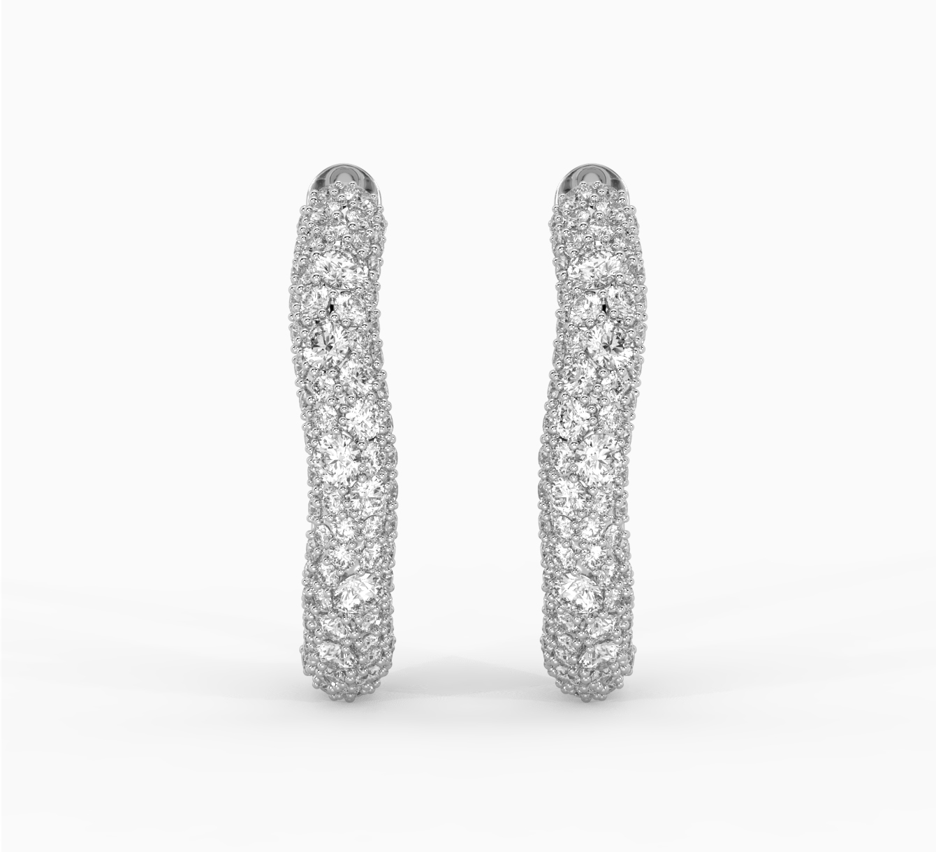 White gold earrings with diamonds sun 2194W