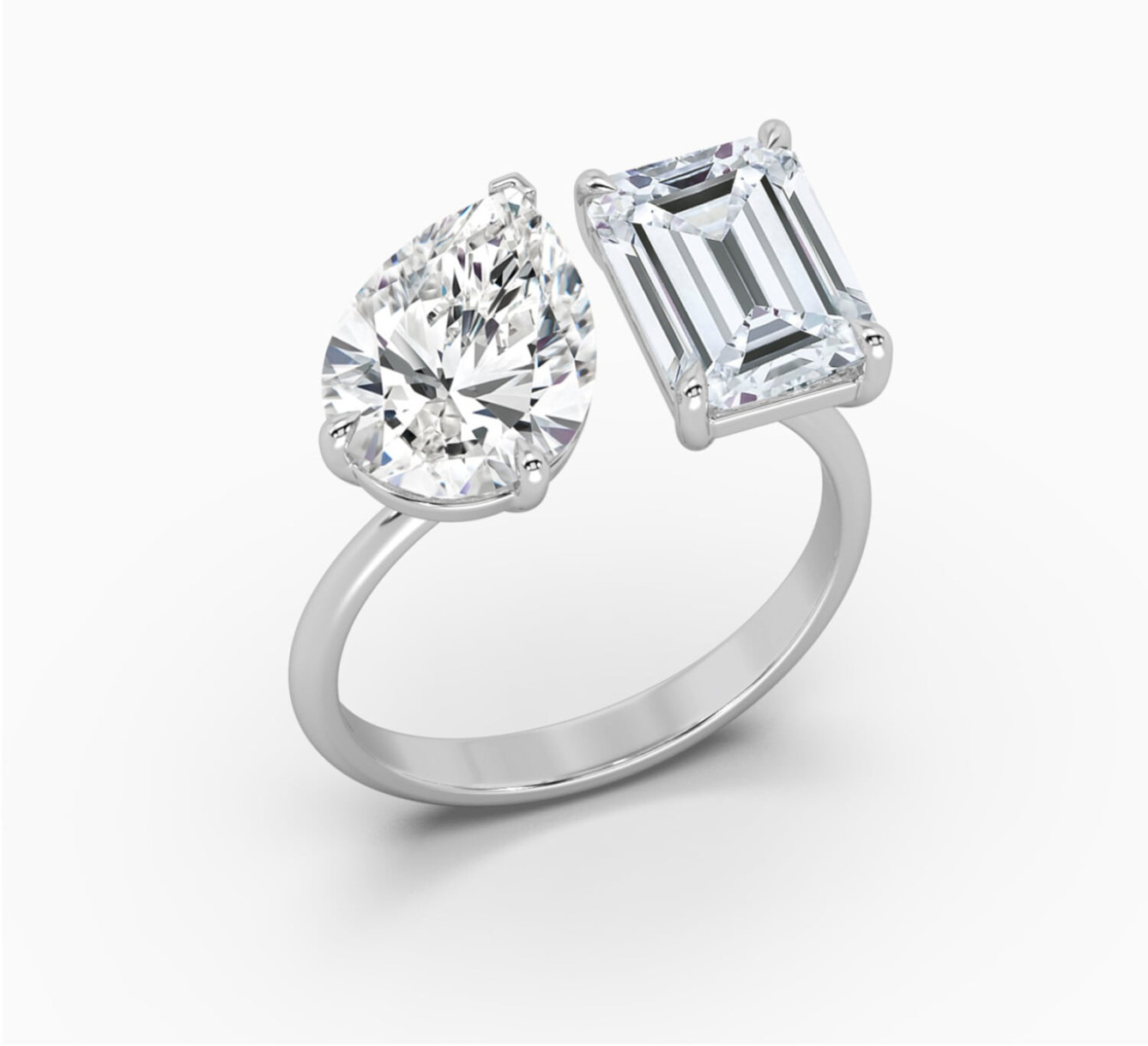 White gold ring with diamond pears <span>2285</span>