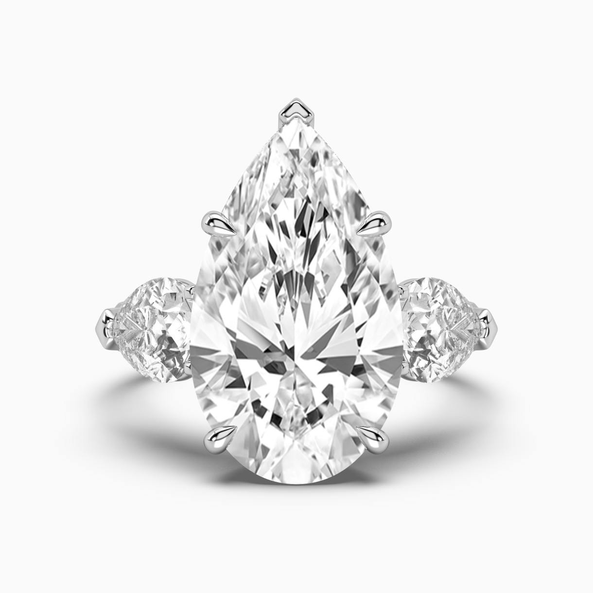 White gold ring with diamond pears <span>2286</span>