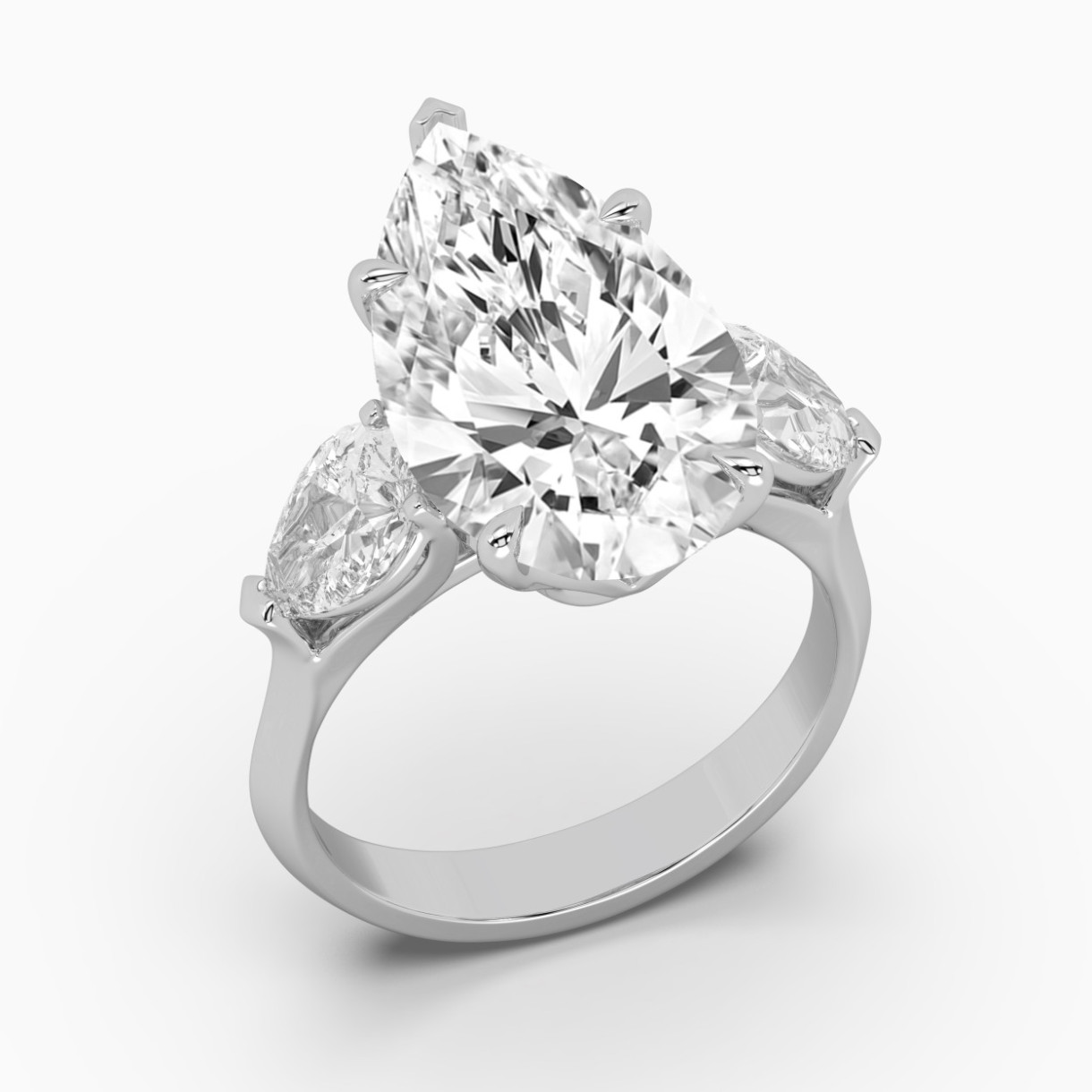 White gold ring with diamond pears <span>2286</span>