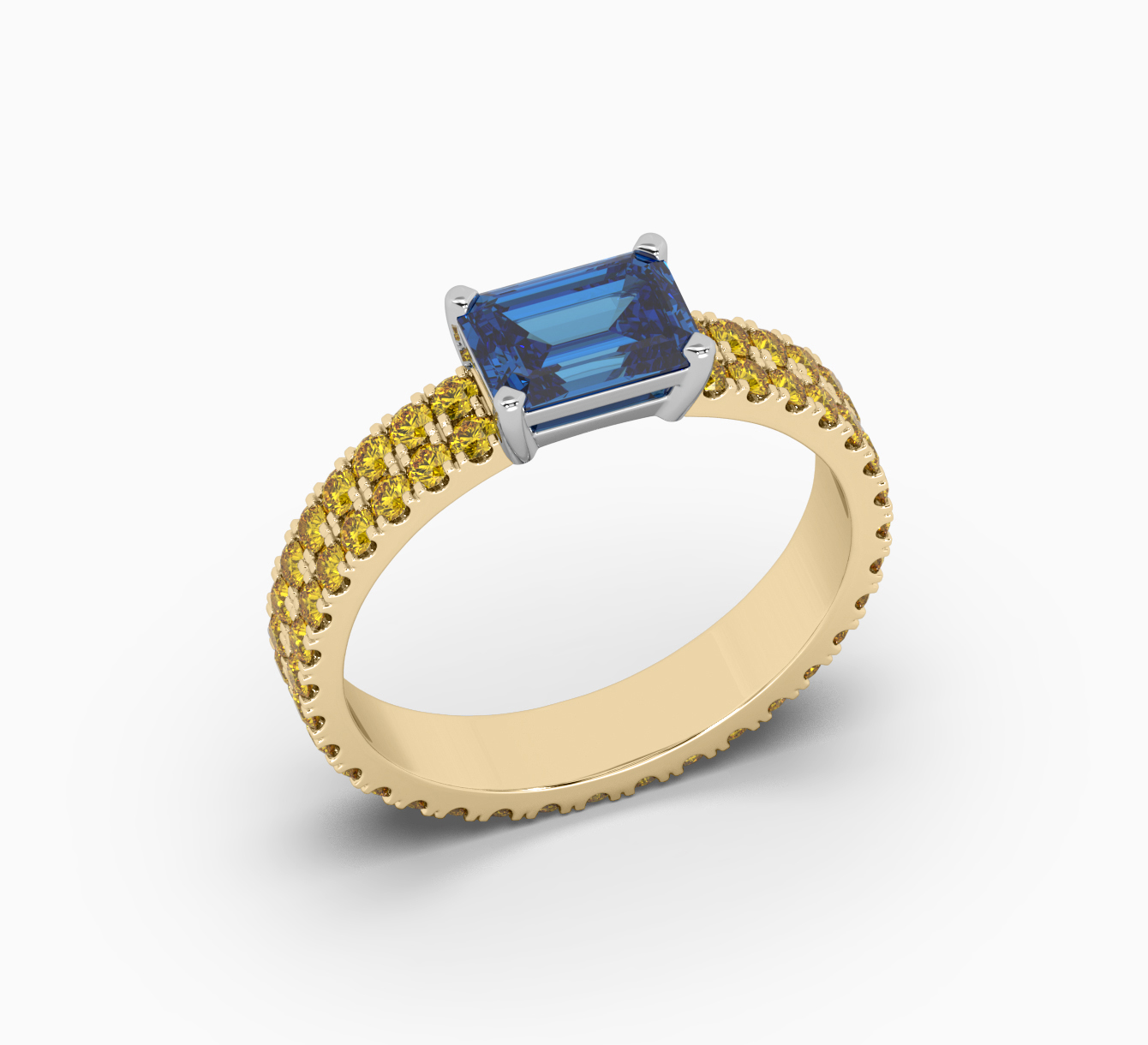 Yellow gold ring with diamond the senses <span>2145</span>
