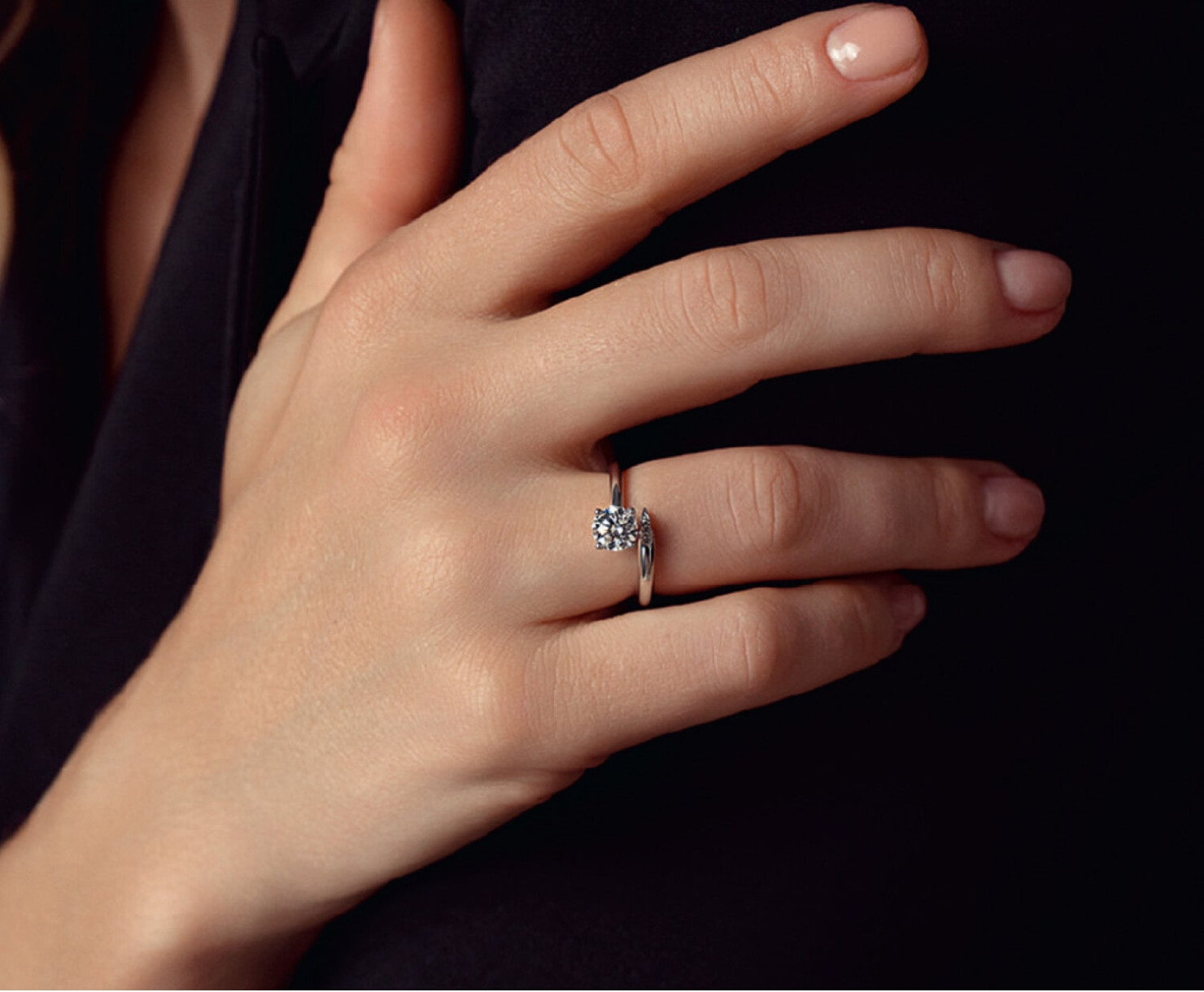 White gold ring with diamonds SOLO by Olga Kharlan <span>2170</span>