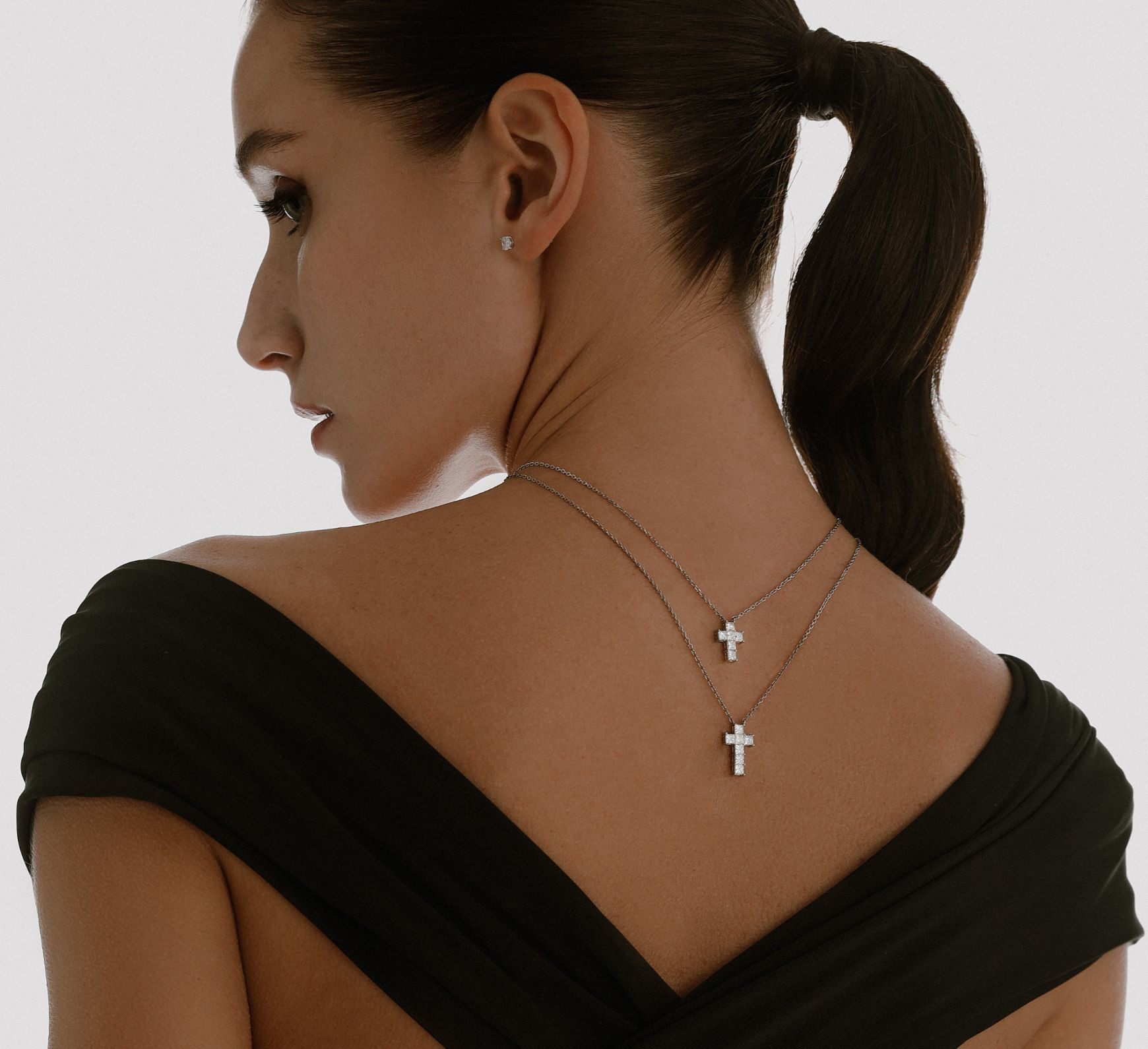 White gold pendant with diamonds saint 2044-<span>2</span>