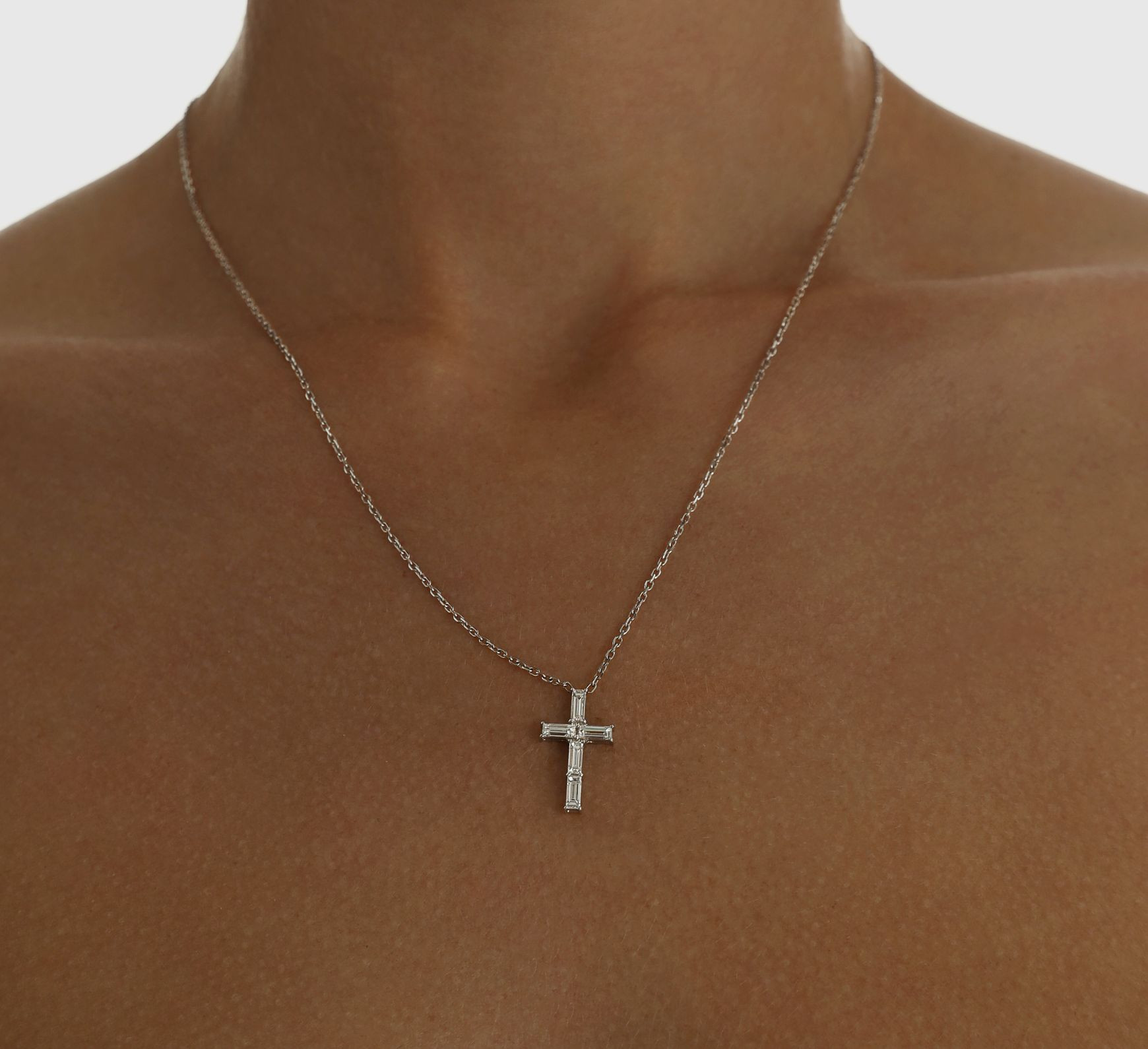 White gold pendant with diamonds saint <span>2073</span>