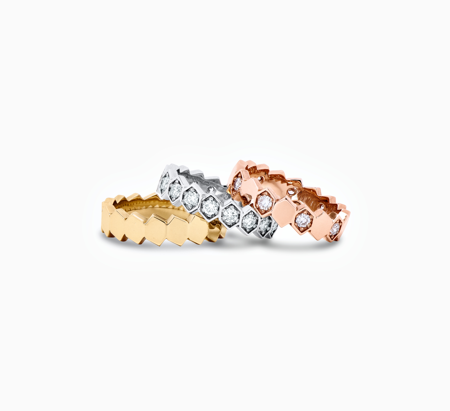 Set of gold rings with diamond comb <span>2024</span>