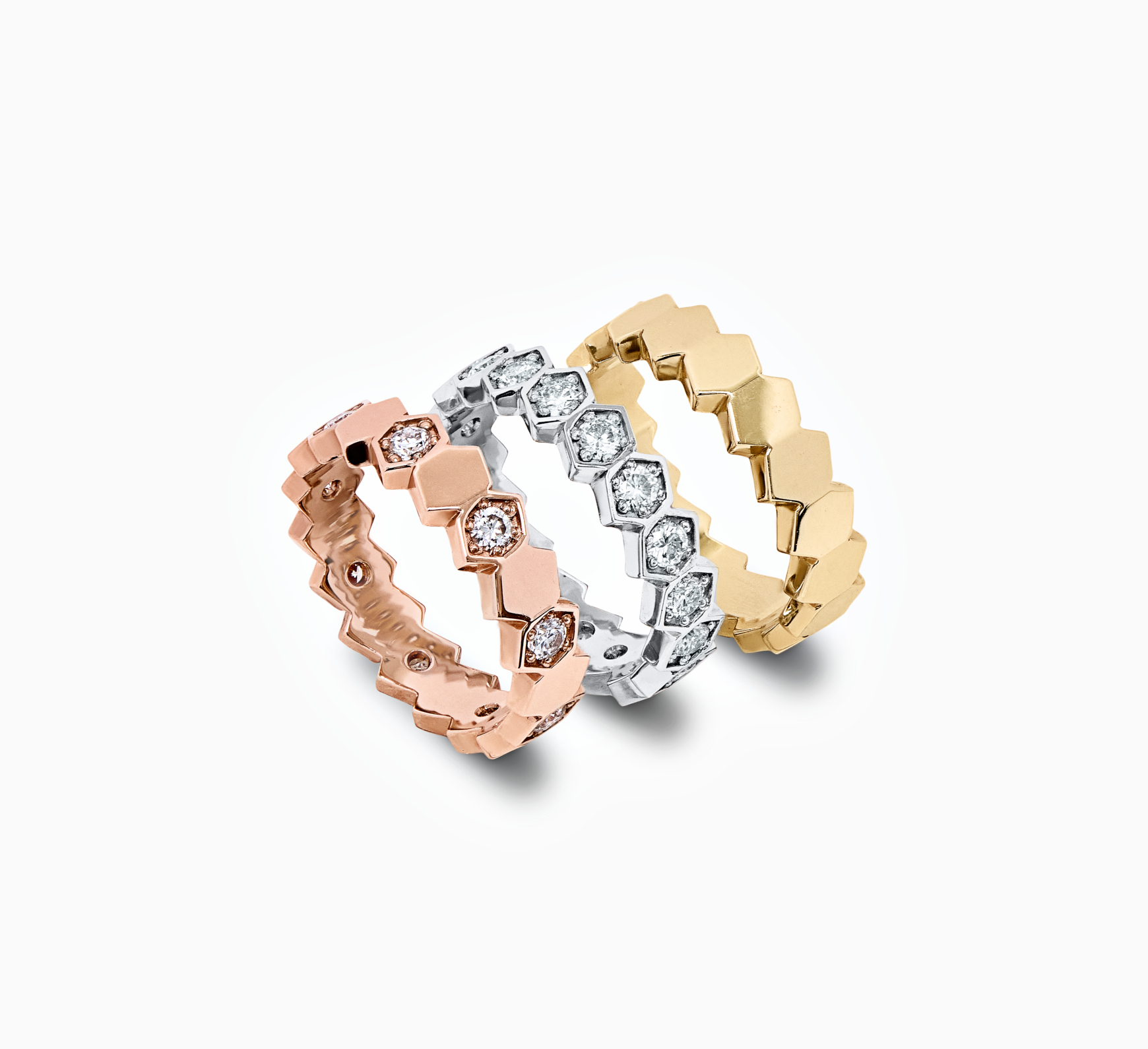 Set of gold rings with diamond comb <span>2024</span>
